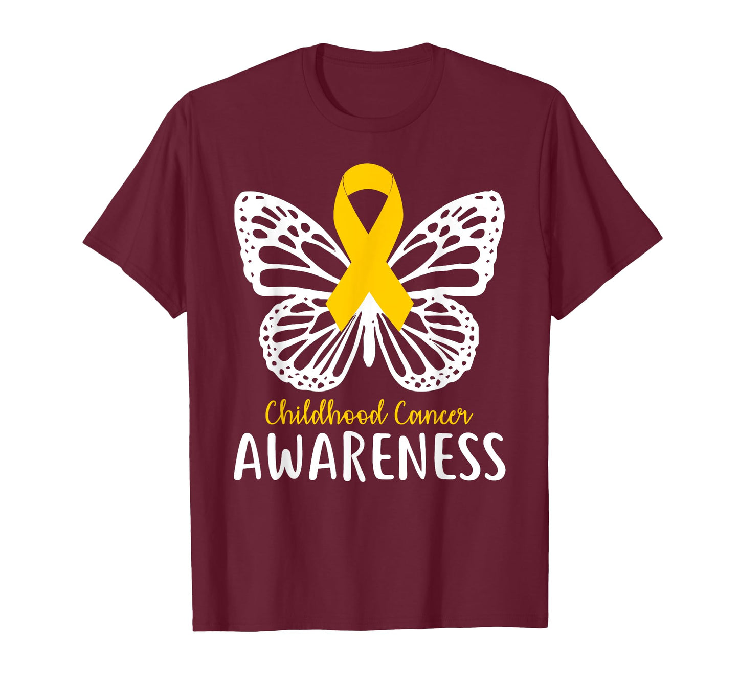 Pediatric Cancer Awareness Childhood Gifts Butterfly T-Shirt
