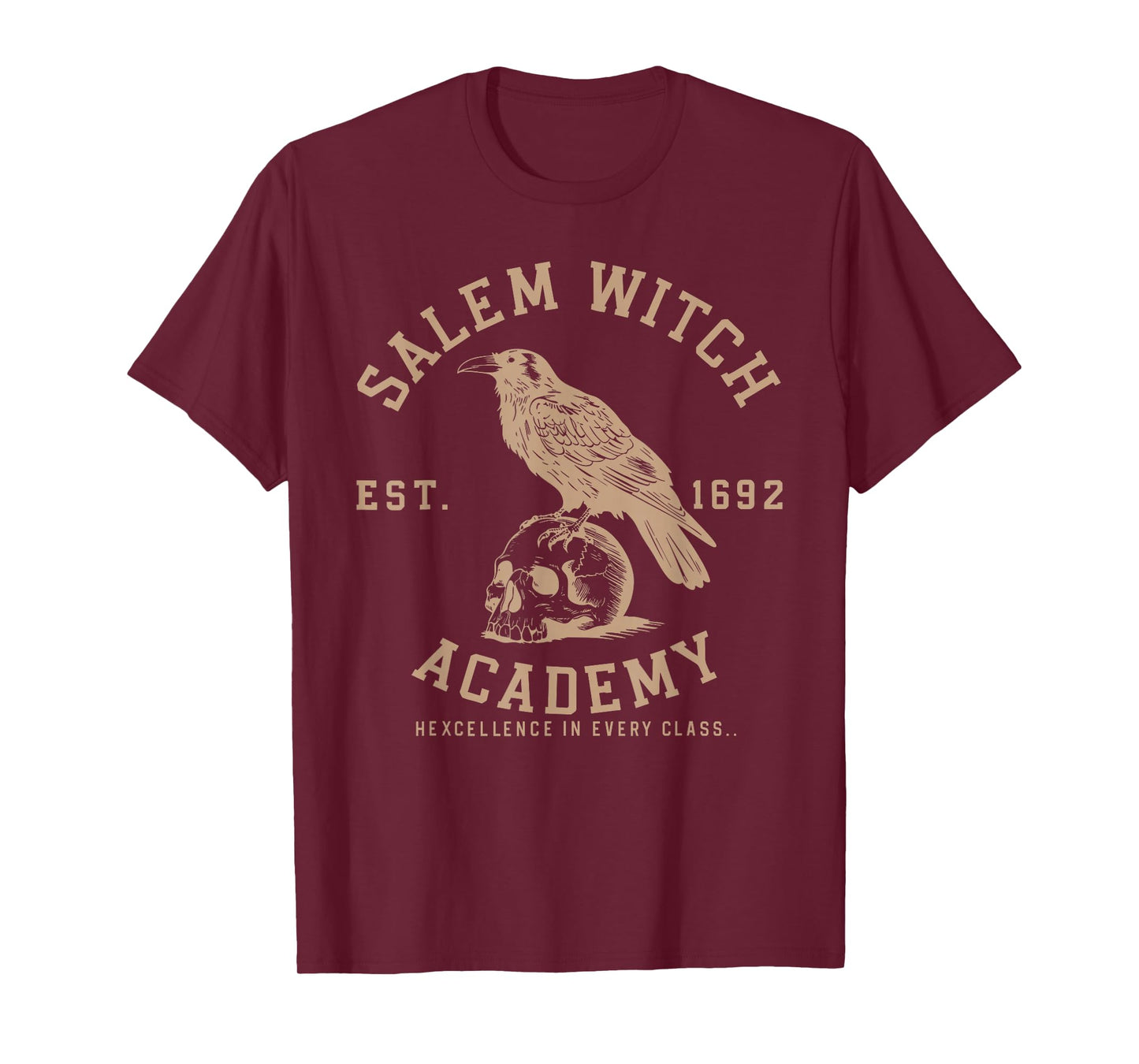 Retro Funny Salem Witch Academy Est 1692 Raven Halloween T-Shirt