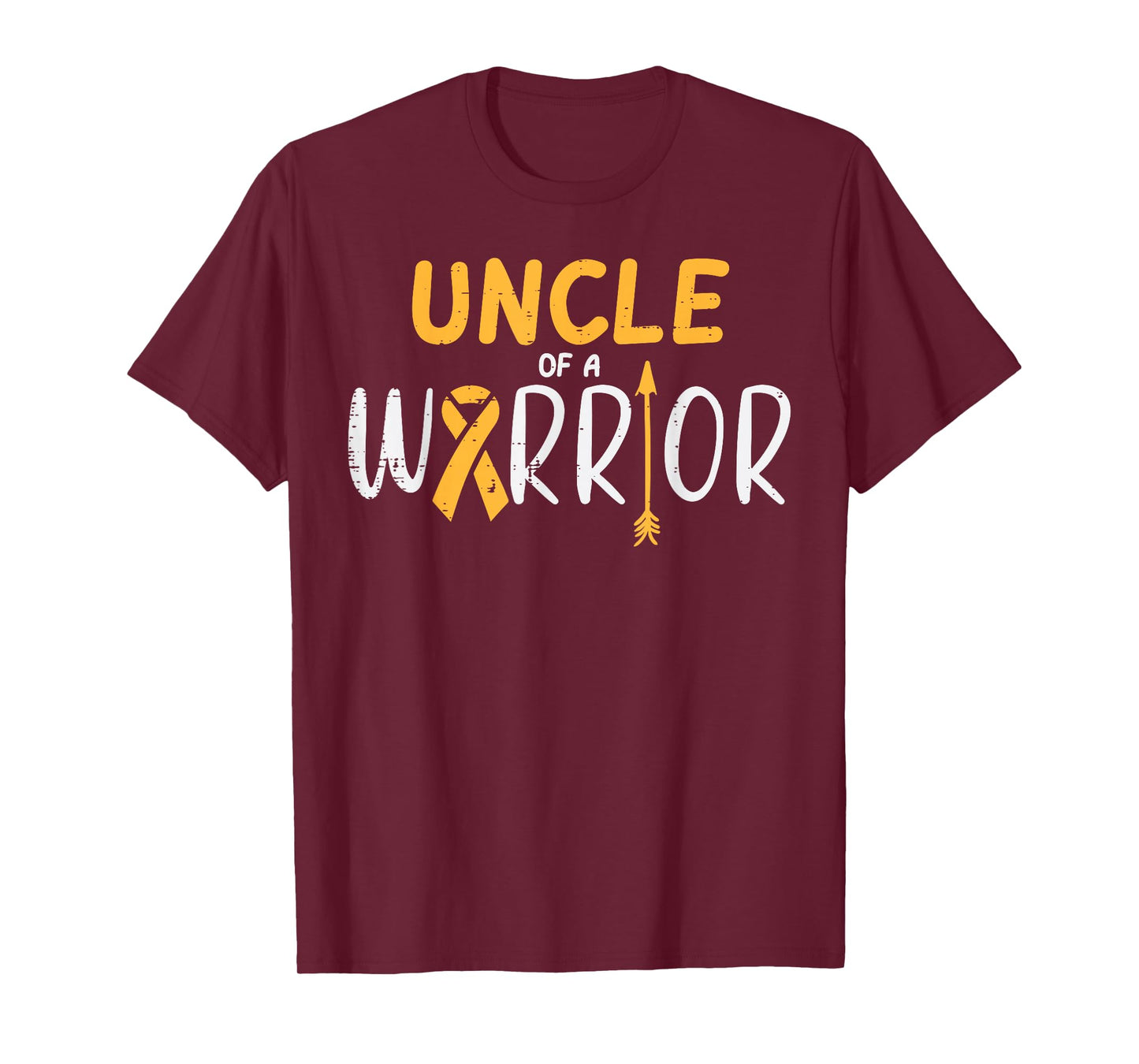 Uncle Of A Warrior Childhood Cancer Ribbon Awareness Family T-Shirt