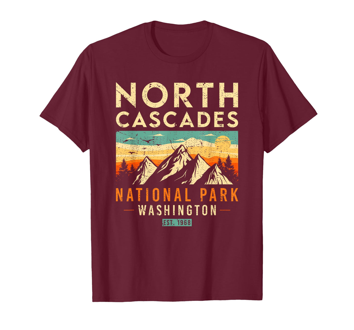 North Cascades Est 1968 Washington Retro National Park T-Shirt