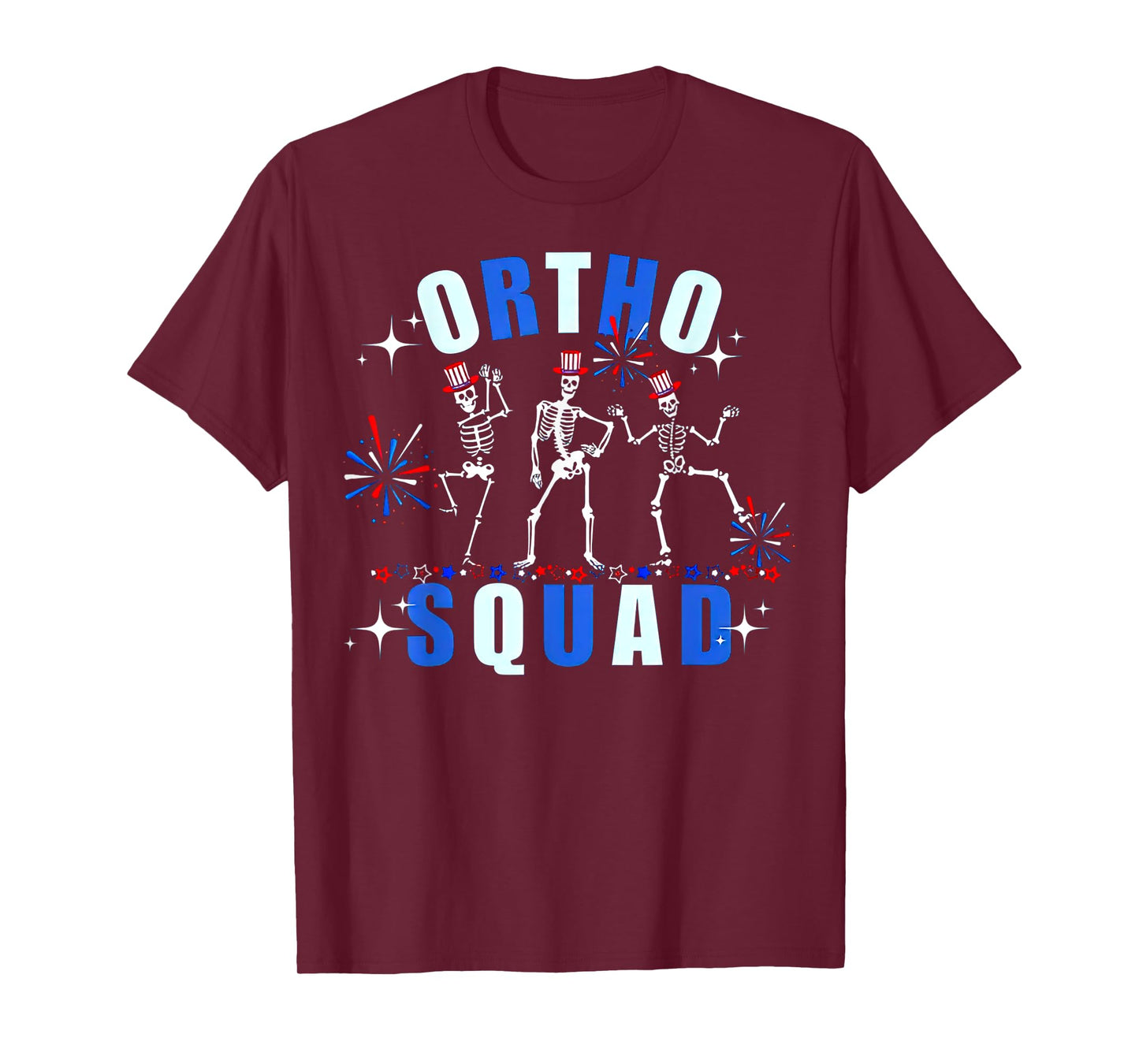 Funny Ortho Nurse Orthopedics 4th July Ortho Squad Crew T-Shirt
