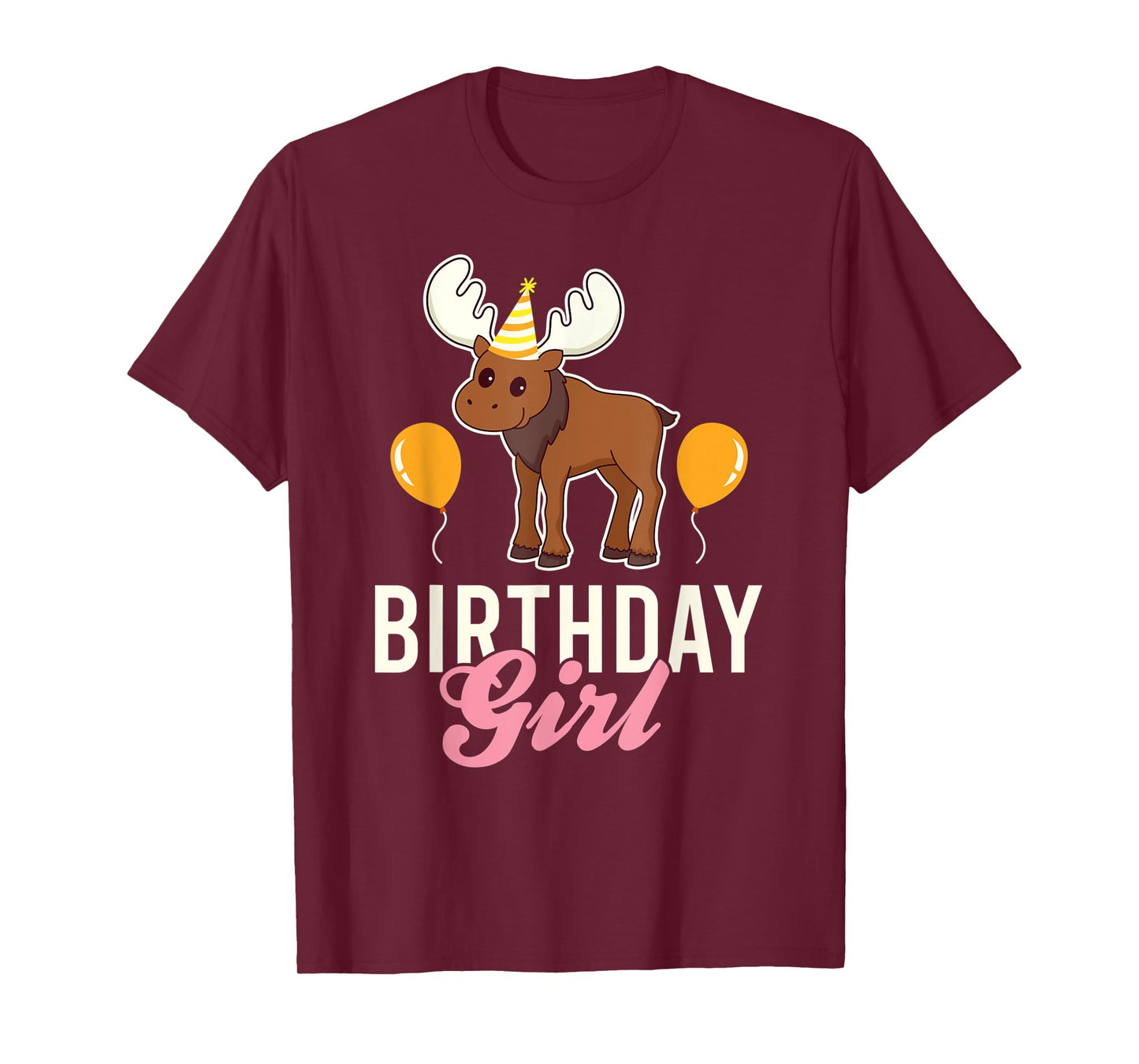 Cute Moose Birthday Girl Kawaii T-Shirt