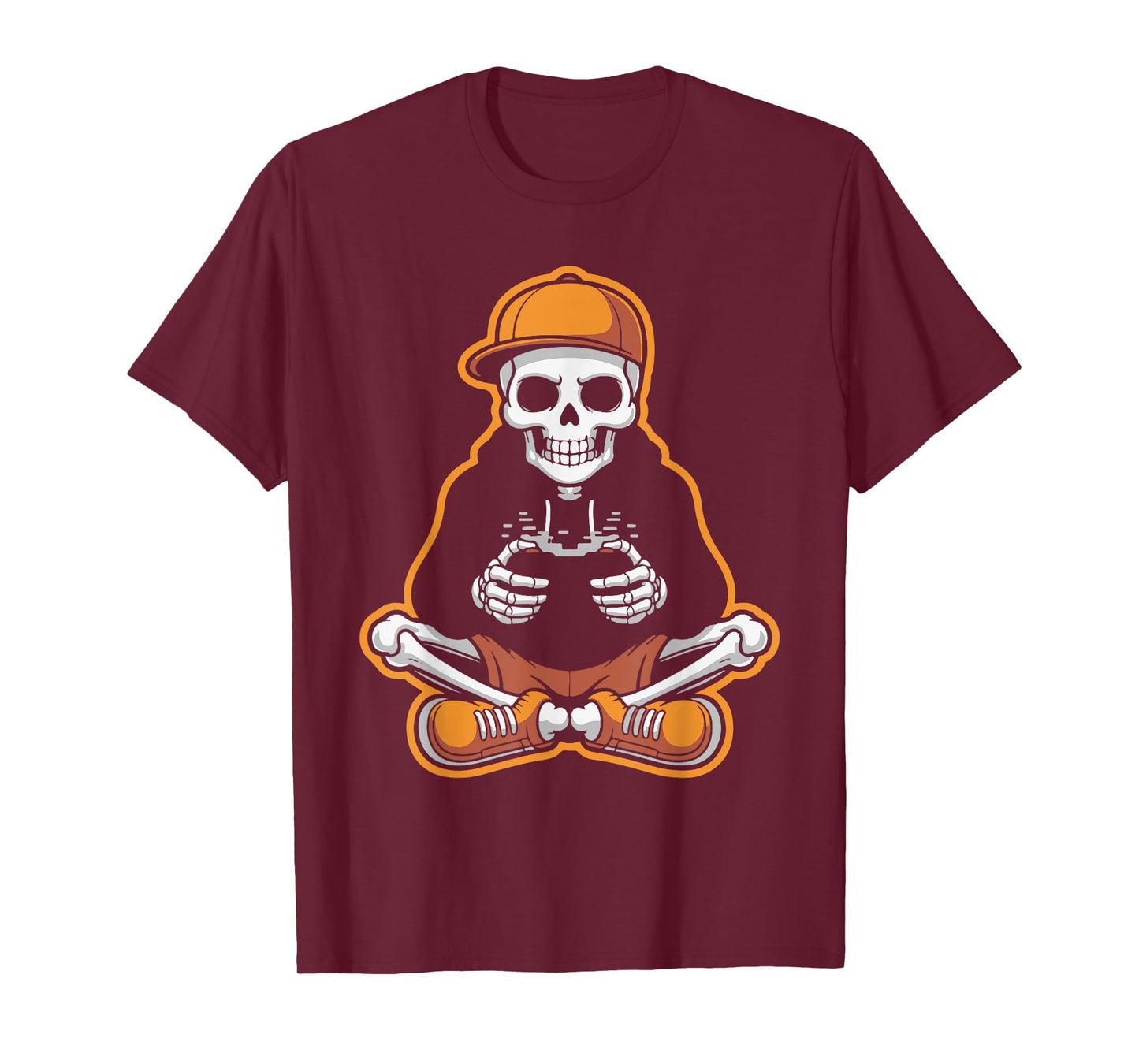 Boys Skeleton Gamer Halloween Boys Kids Funny Video Gaming T-Shirt
