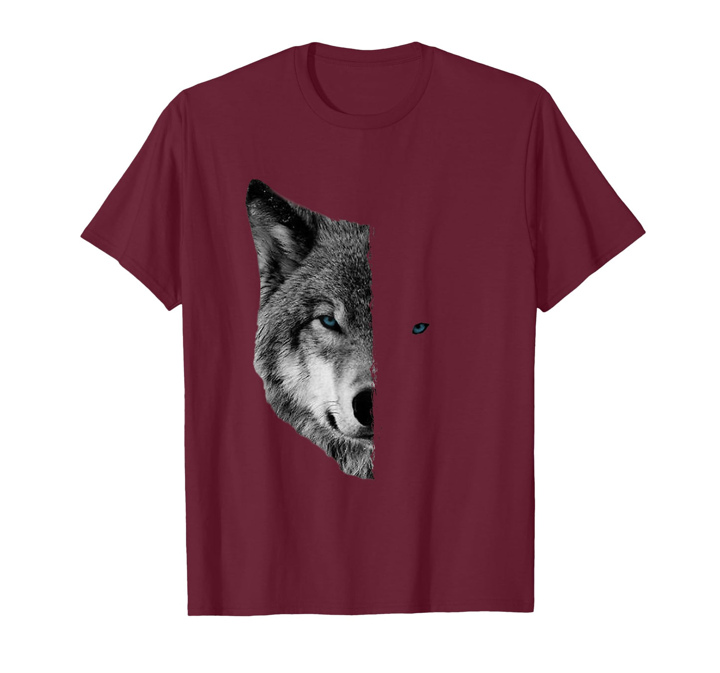 Wolf T-Shirts - Split Face Wolf Shirts Magical Wolves Tee T-Shirt