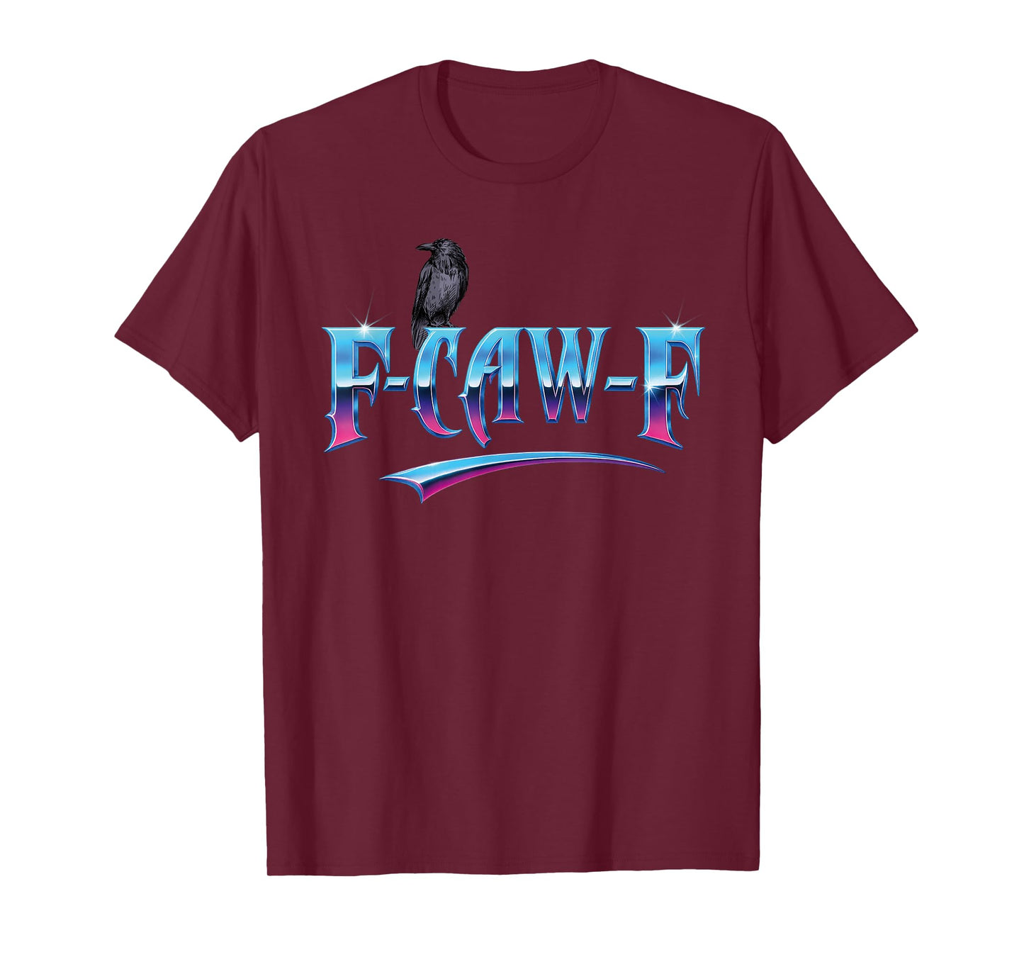 F-Caw-F Simple Letters Modern Black Crow Decorative F-Caw-F T-Shirt
