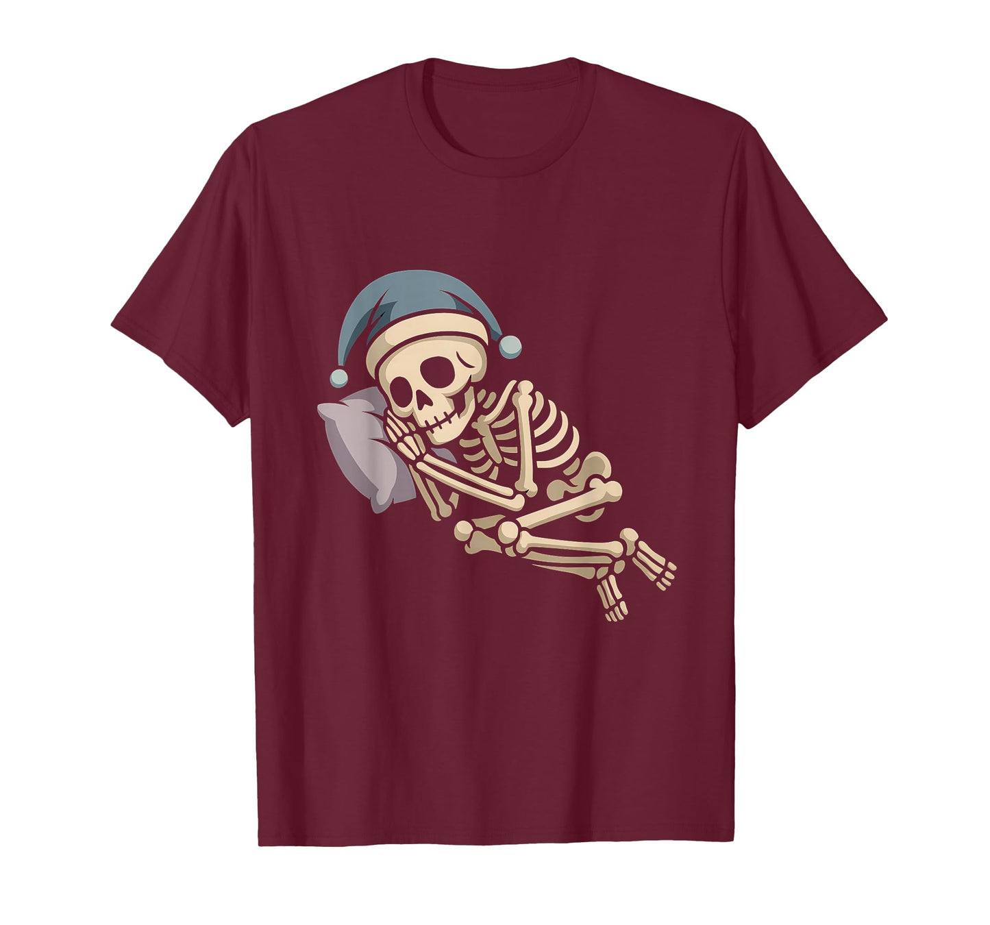 Sleeping Skeleton with Nightcap Halloween T-Shirt