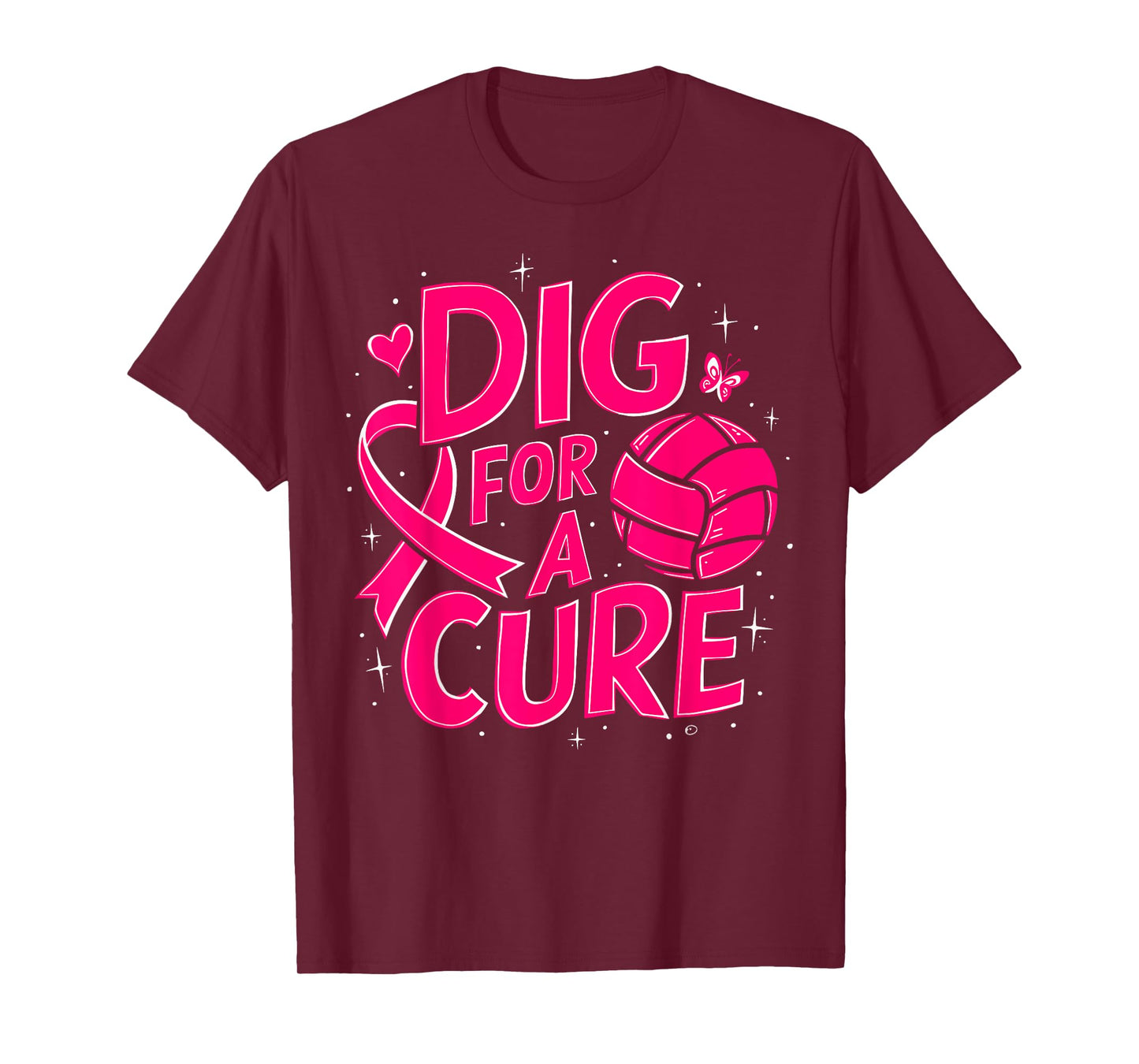 Dig For A Cure Breast Cancer Awareness Volleyball Pink T-Shirt