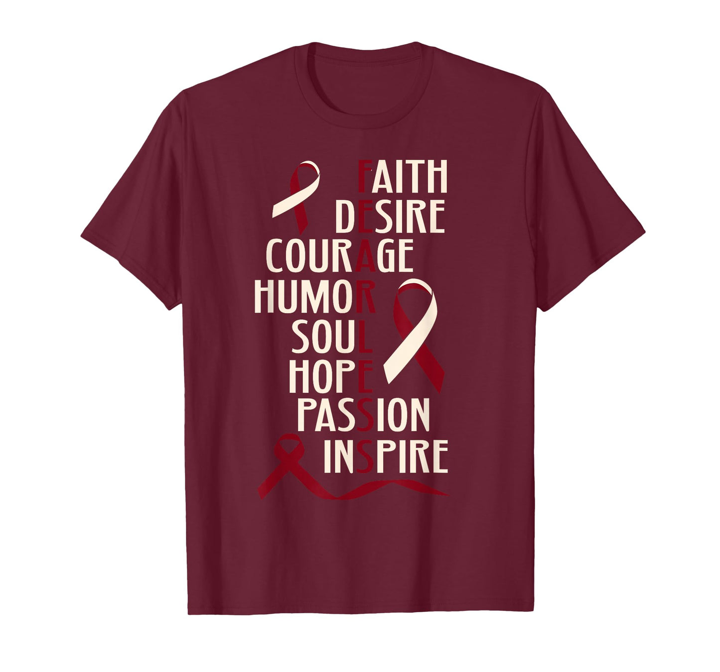 Oral Head Neck Cancer Awareness Fearless Inspirational T-Shirt