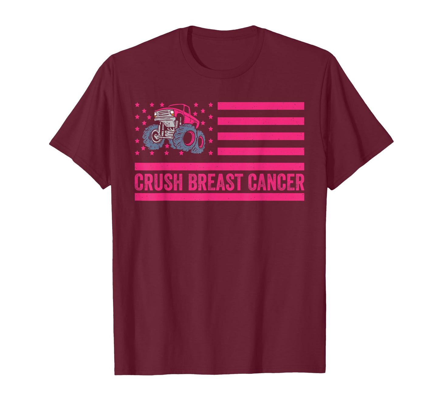 Crush Breast Cancer Awareness Truck Design T-Shirt