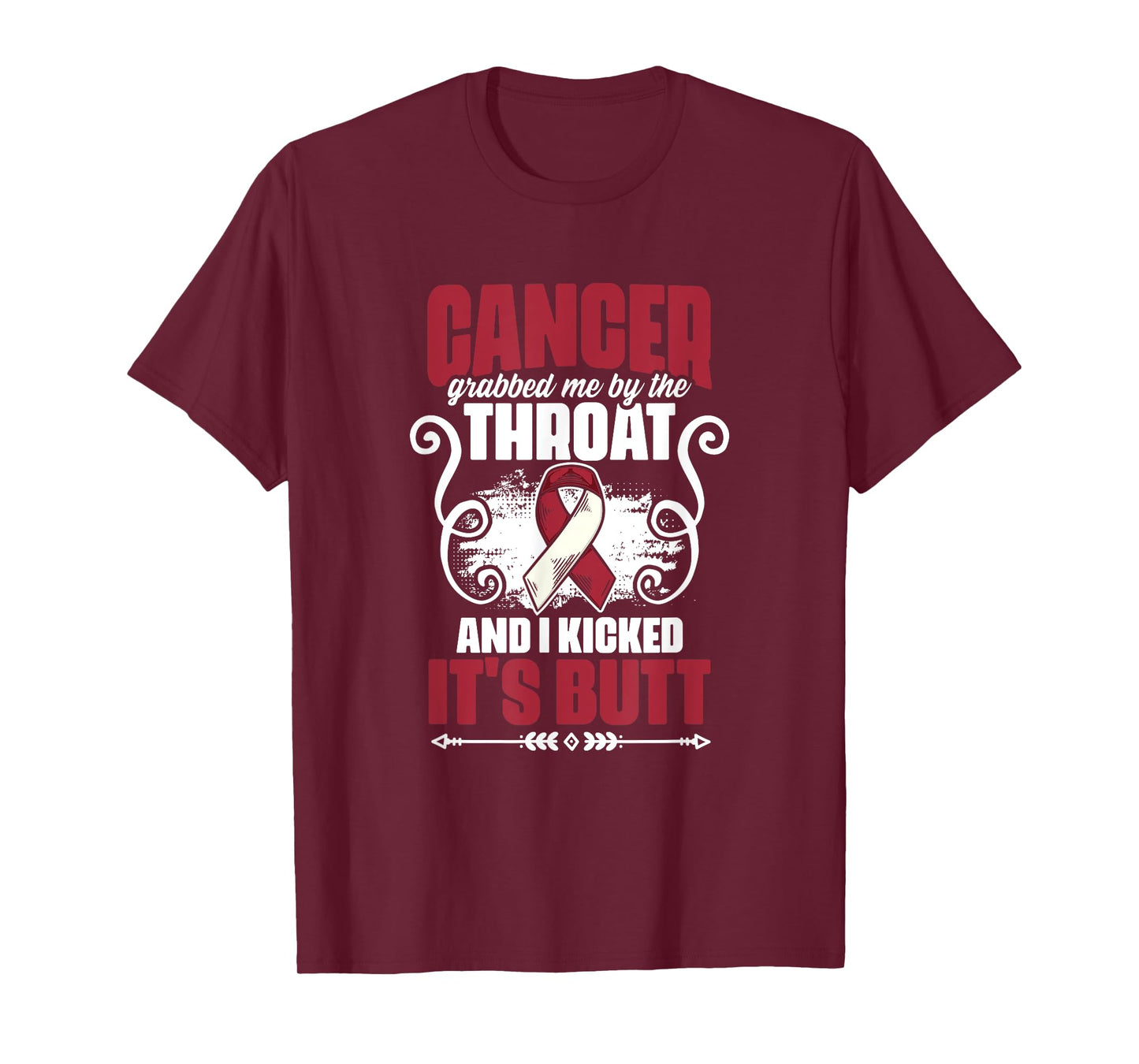 Cancer Grabbed Me By Throat Head And Neck Cancer Awareness T-Shirt