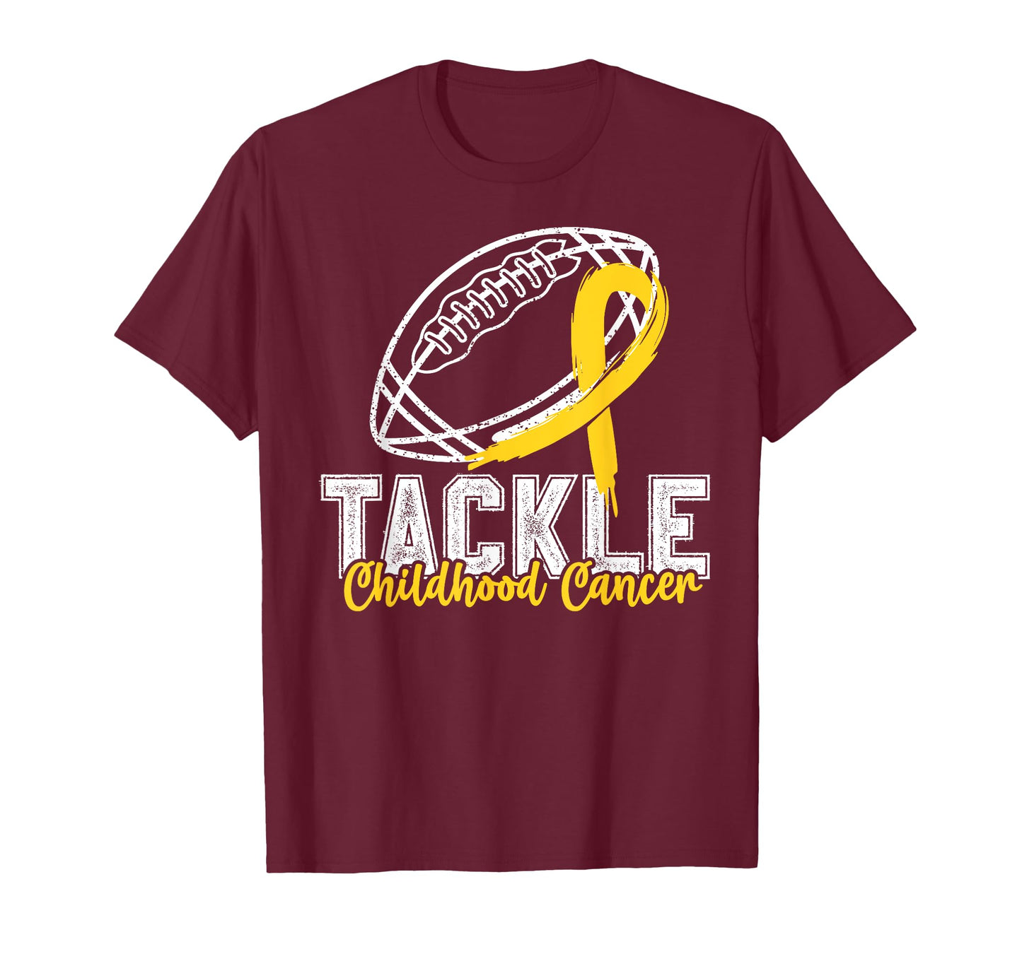 Tackle Childhood Cancer Football Childhood Cancer Awareness T-Shirt