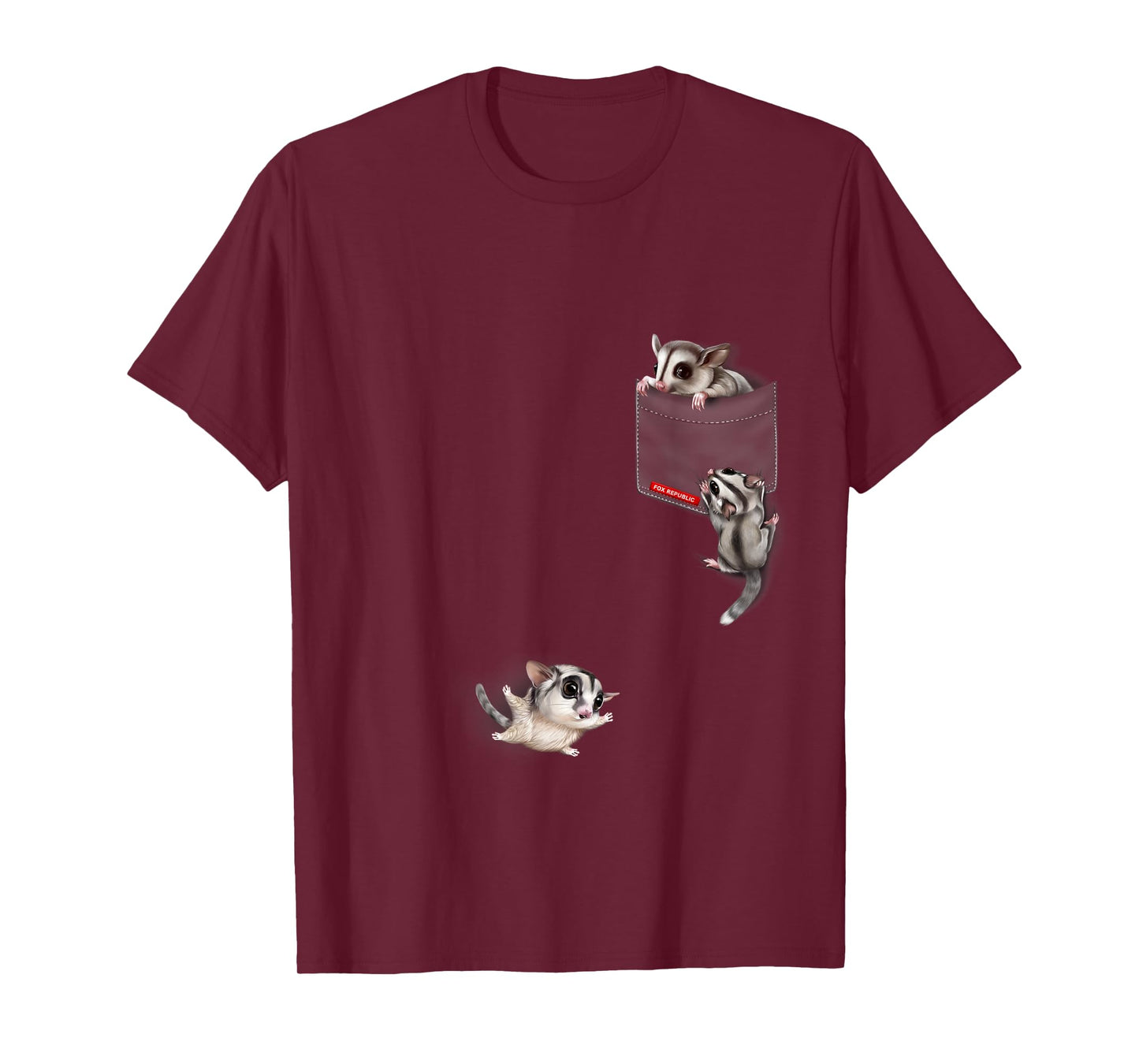Happy Sugar Gliders Playing Around a Cute Pocket T-Shirt