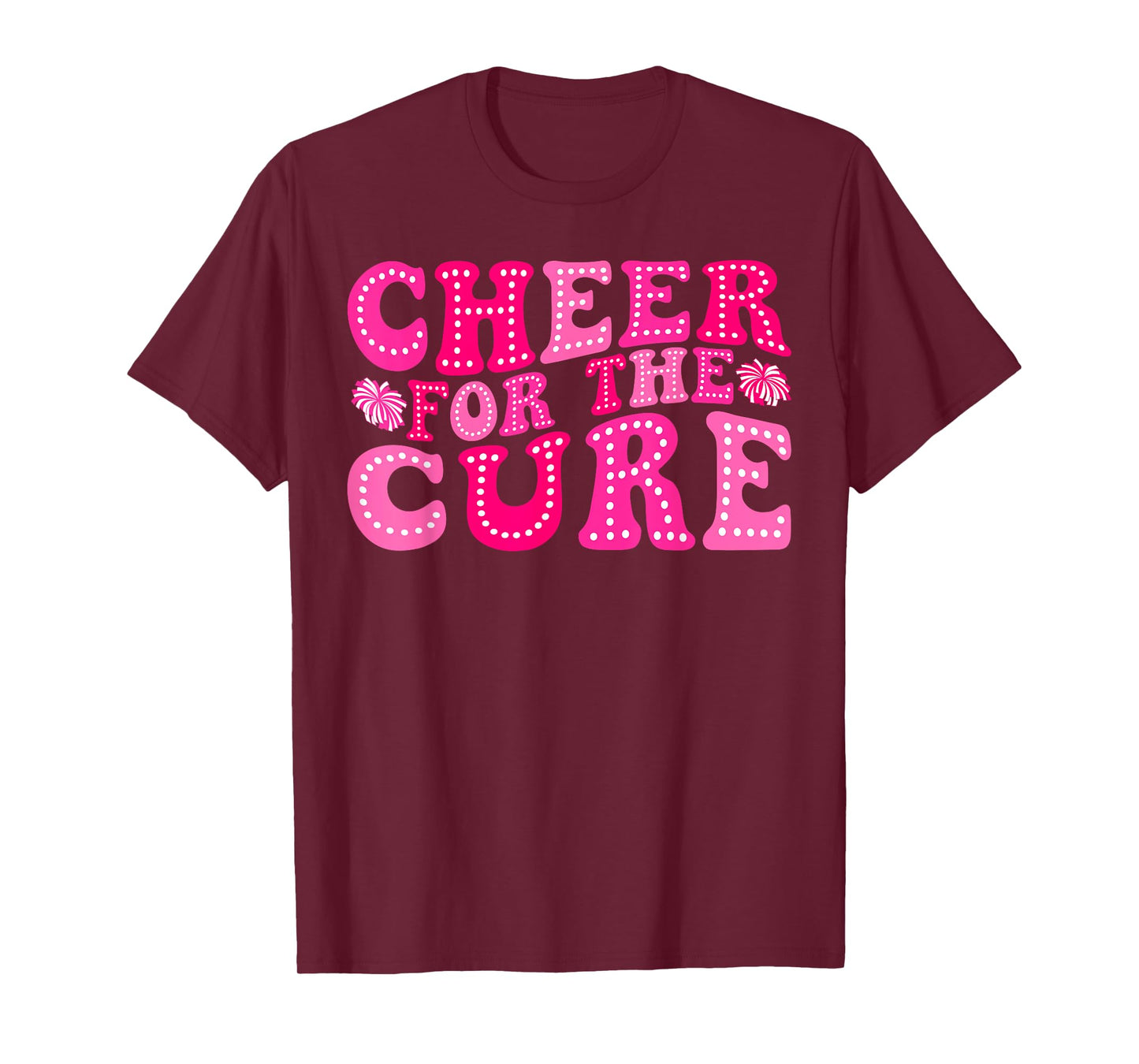 Cheer For The Cure Retro Breast Cancer Awareness Cheerleader T-Shirt