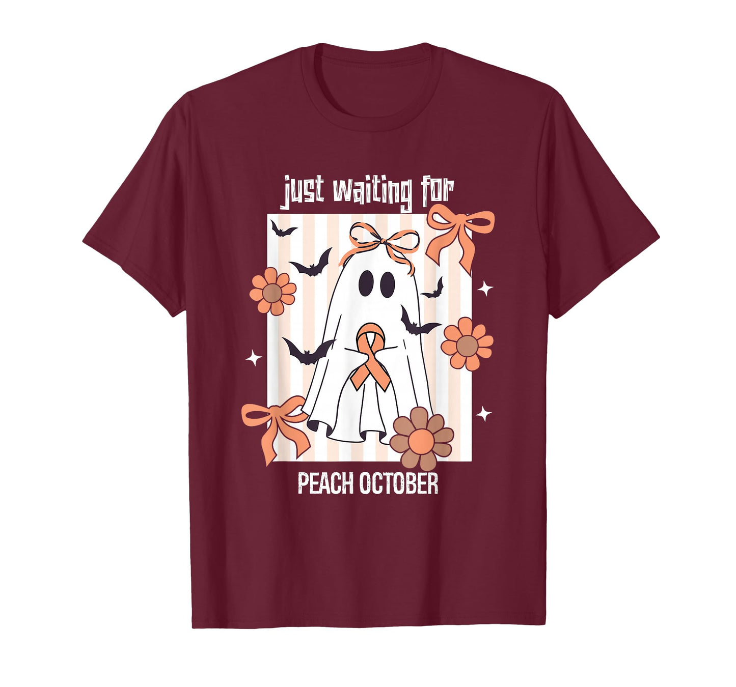 October Halloween- Endometrial Cancer Awareness Ribbon T-Shirt