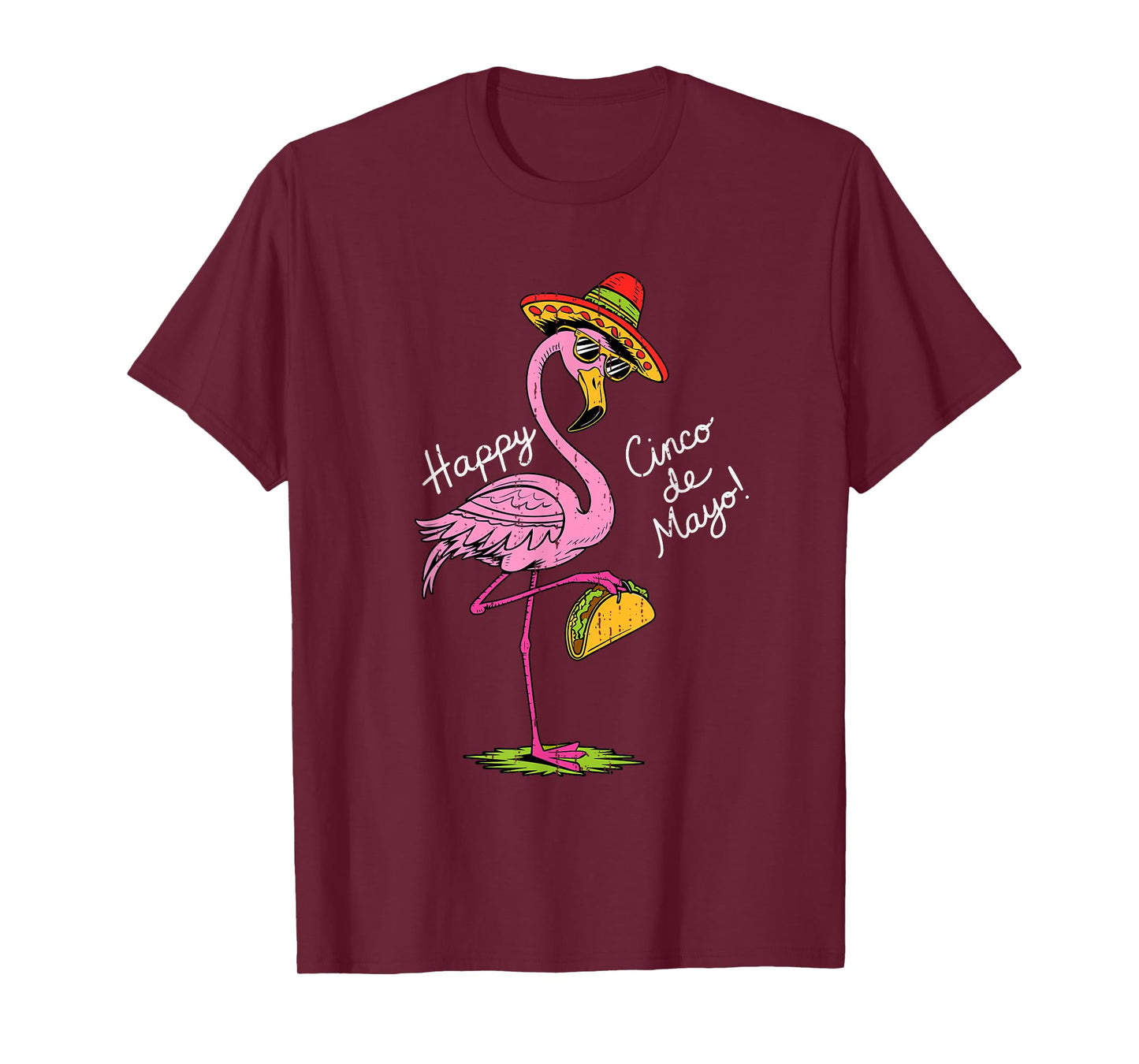 Mexican Flamingo Tacos Sombrero Cinco De Mayo Fiesta Animal T-Shirt