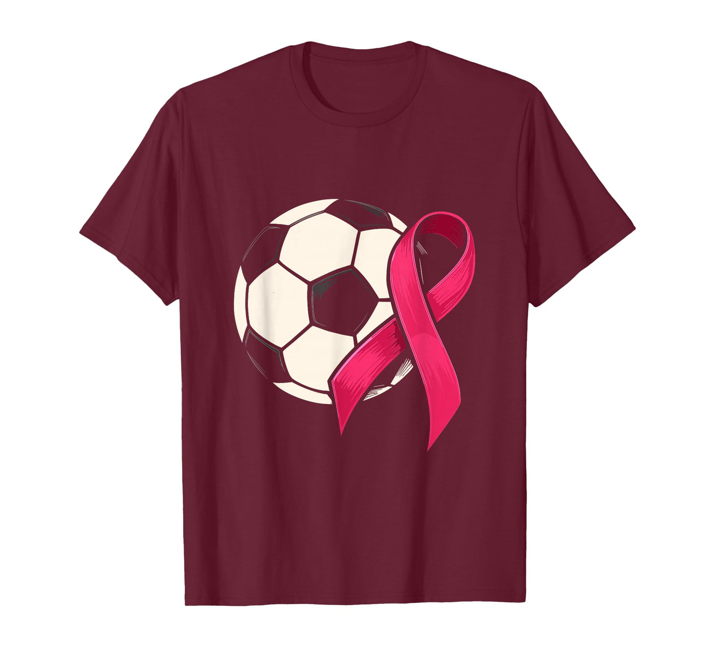 Breast Cancer Awareness Soccer Ball Pink Ribbon T-Shirt