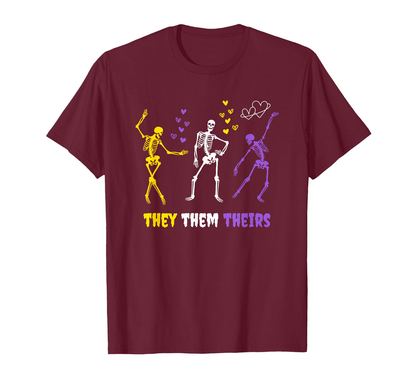 Nonbinary LGBTQ They Them Theirs Pronouns Halloween Funny T-Shirt