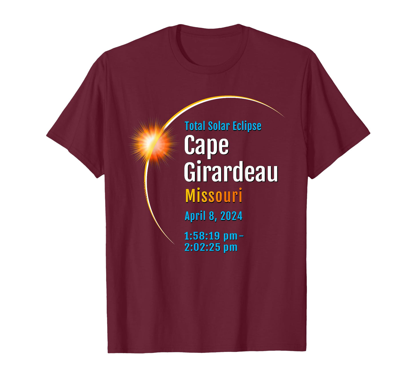 Cape Girardeau Missouri Total Solar Eclipse 2024 :: 1 :: T-Shirt