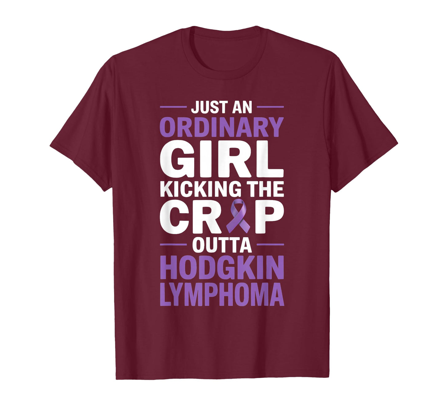 Hodgkin Lymphoma Awareness Purple Ribbon Lymphoma Cancer T-Shirt