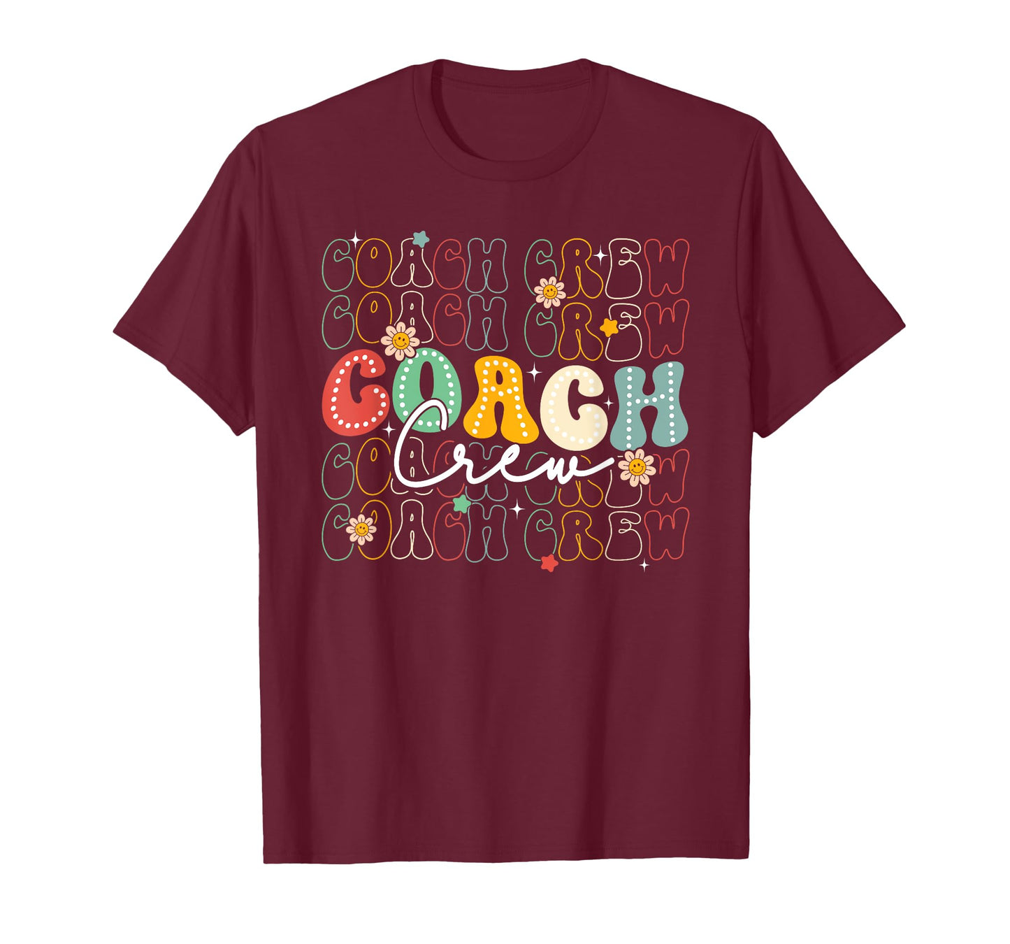 Retro Groovy Vintage Coach Crew Team First Day Of School T-Shirt