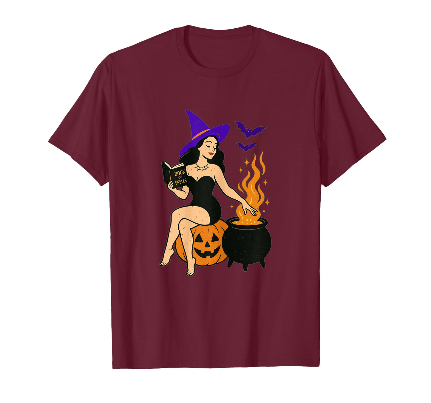 Witch Pumpkin Halloween Spells Spooky Season Women T-Shirt