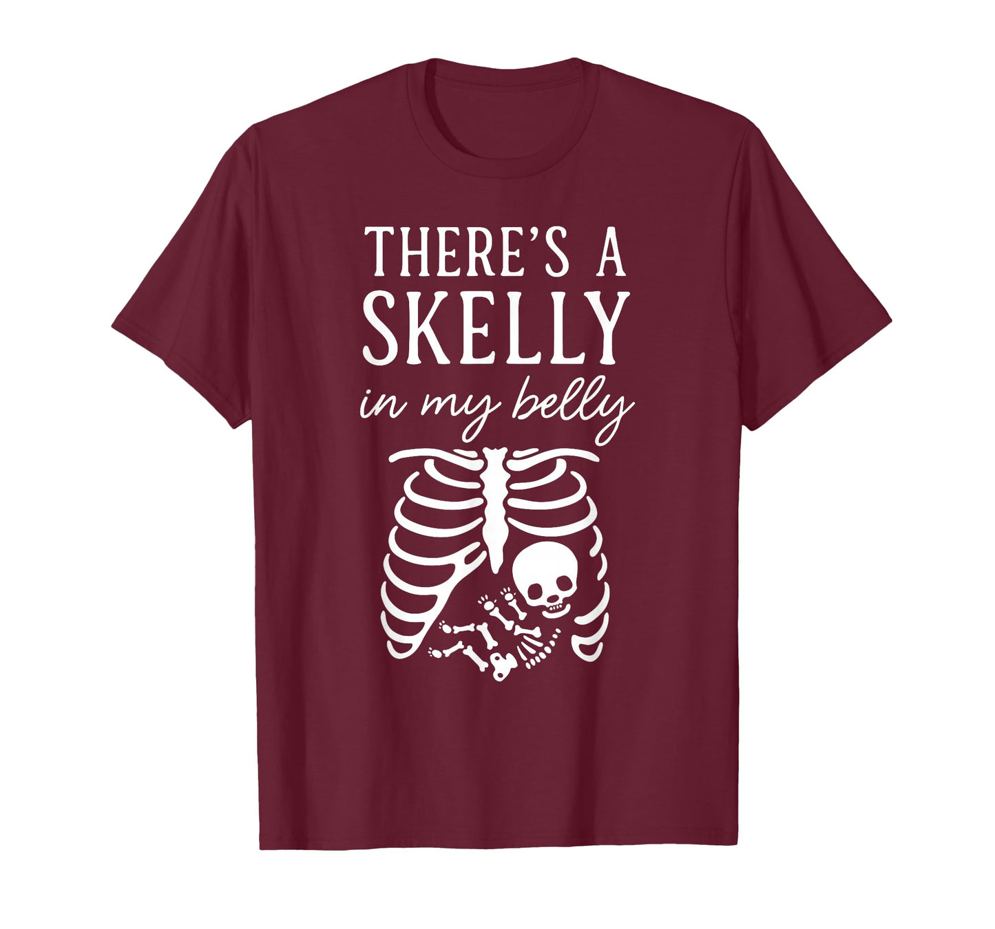 There's Skelly in My Belly Halloween Pregnancy Announcement T-Shirt