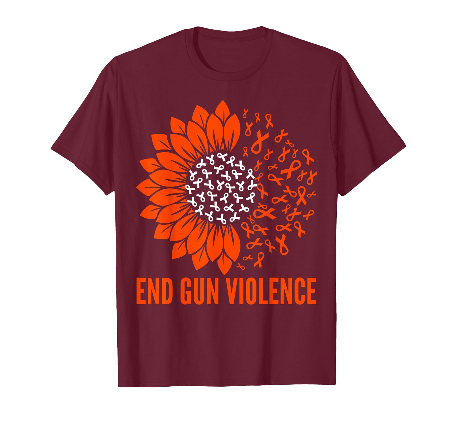End Gun Violence Awareness Ribbon Orange SunFlower T-Shirt