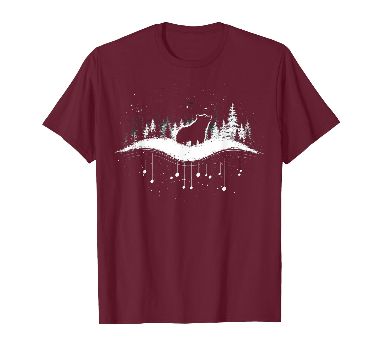 Retro Wilderness Bear Trees Reflection Outdoor Forest T-Shirt