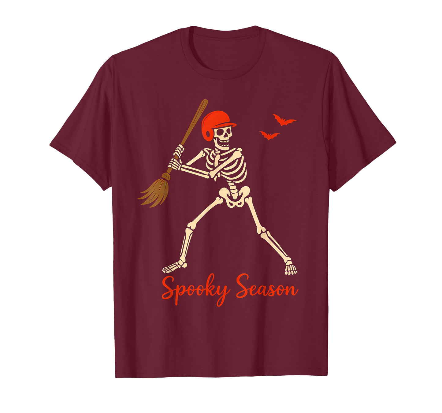 Skeleton Batter with Witch Broom Costume Vibes Basebal T-Shirt