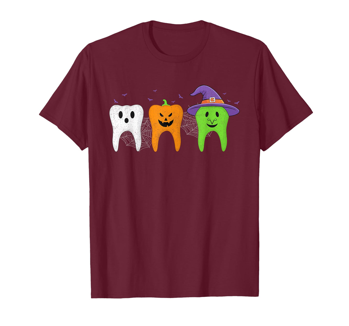 Teeth Ghost Pumpkin Witch Dental Halloween Costume Dentist T-Shirt