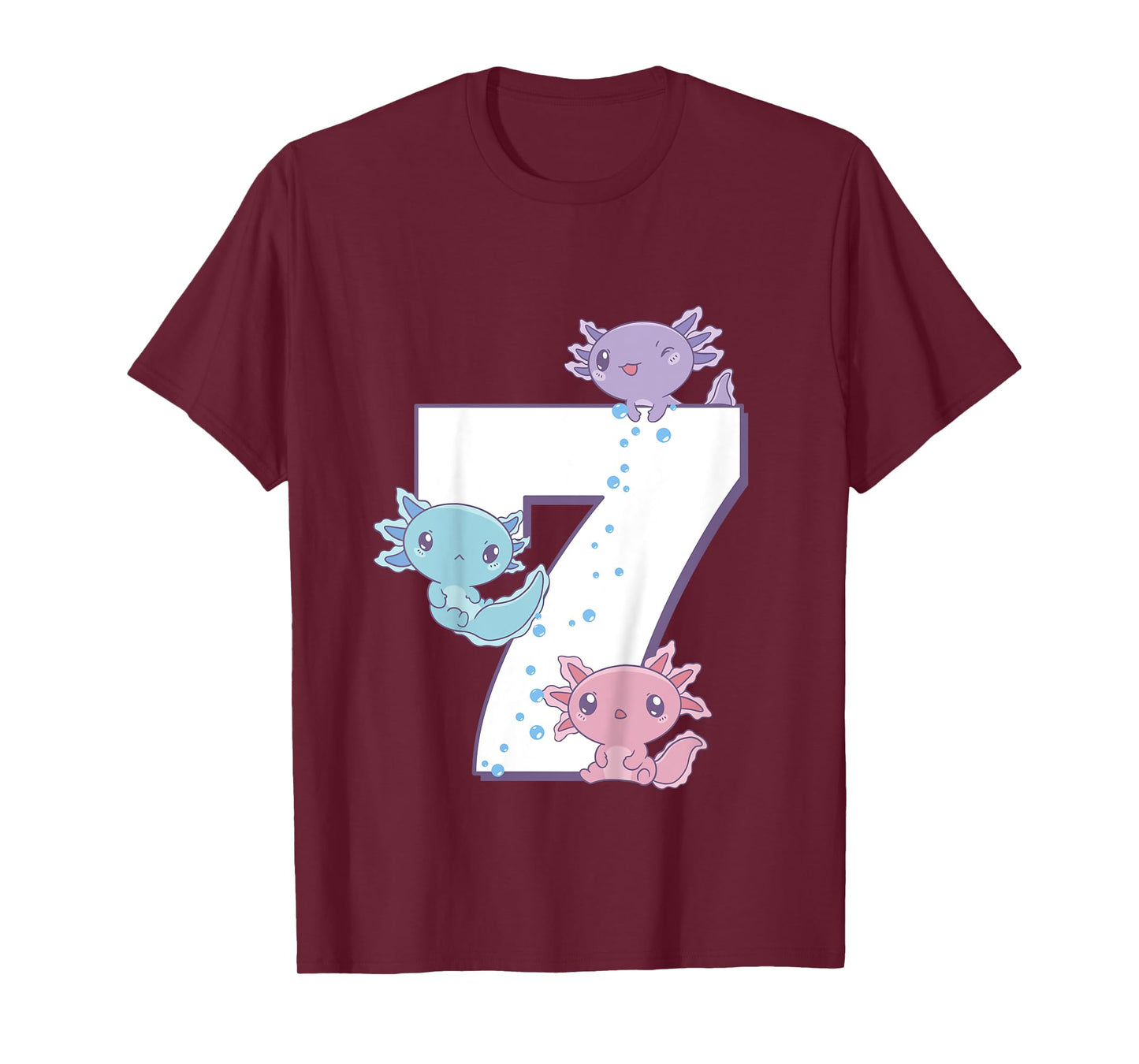 Axolotl 7th Birthday - I'm 7 Daughter Girl's Birthday Party T-Shirt