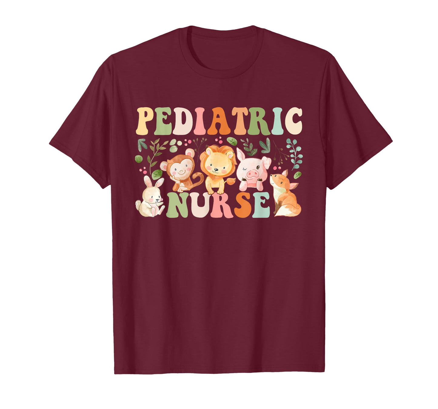 Pediatric Nurse Cute Zoo Animals PICU Registered Nurse T-Shirt