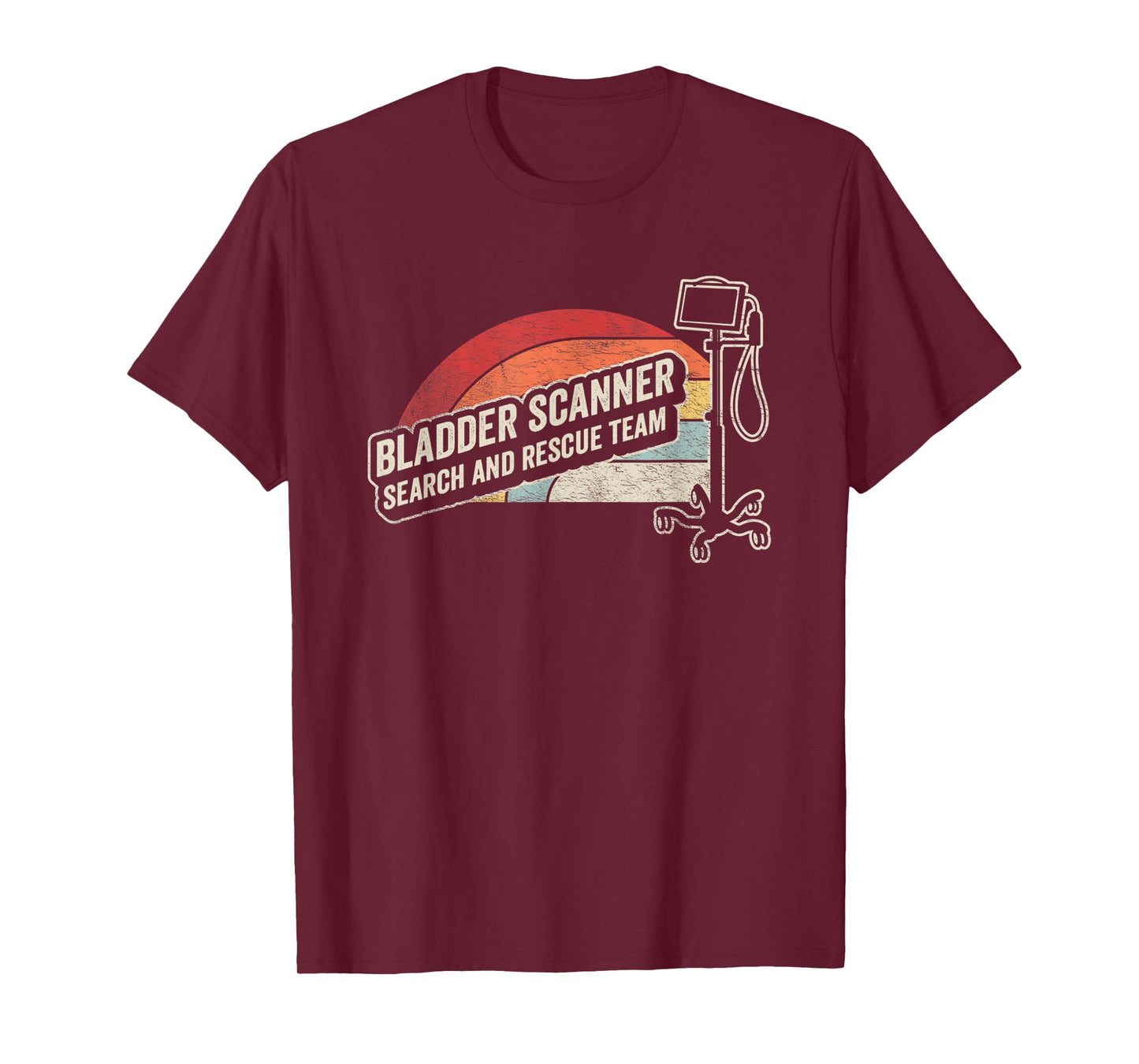 Retro Vintage Funny Nurse Shirt Bladder Scanner Search Team T-Shirt