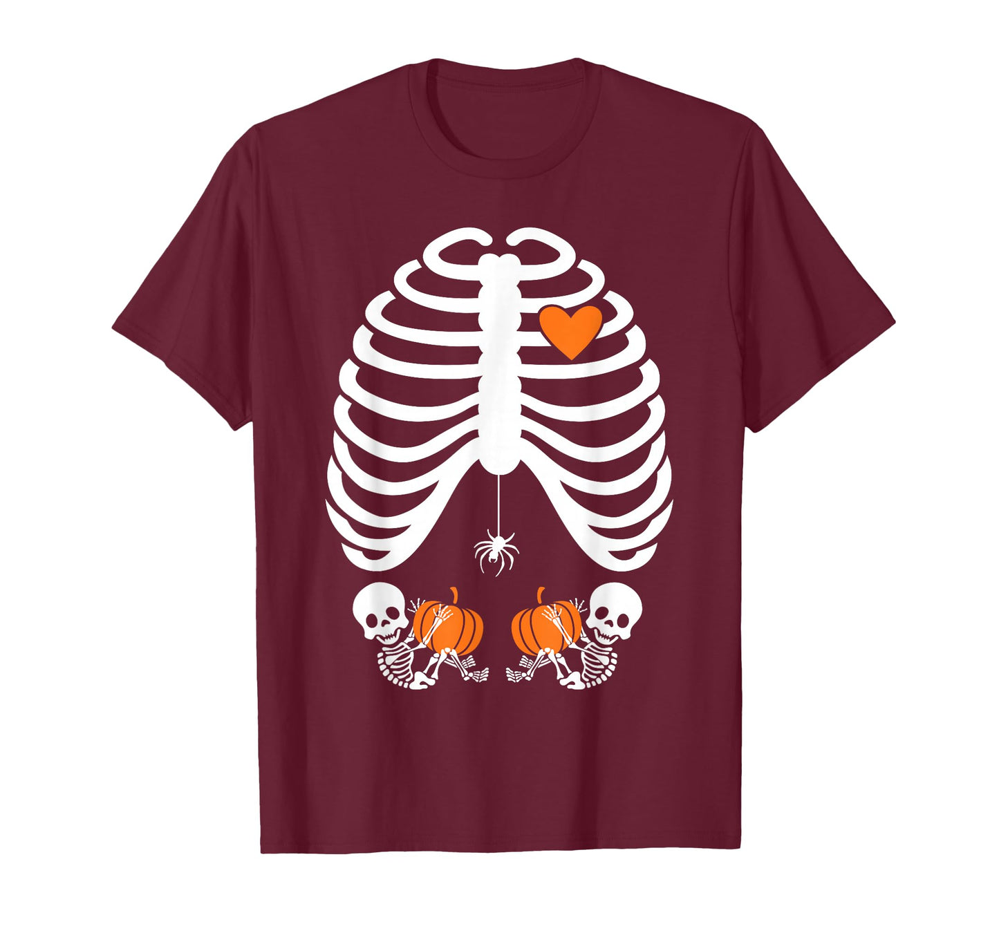 Halloween X-Ray Pregnancy Expecting Twins Babies T-Shirt