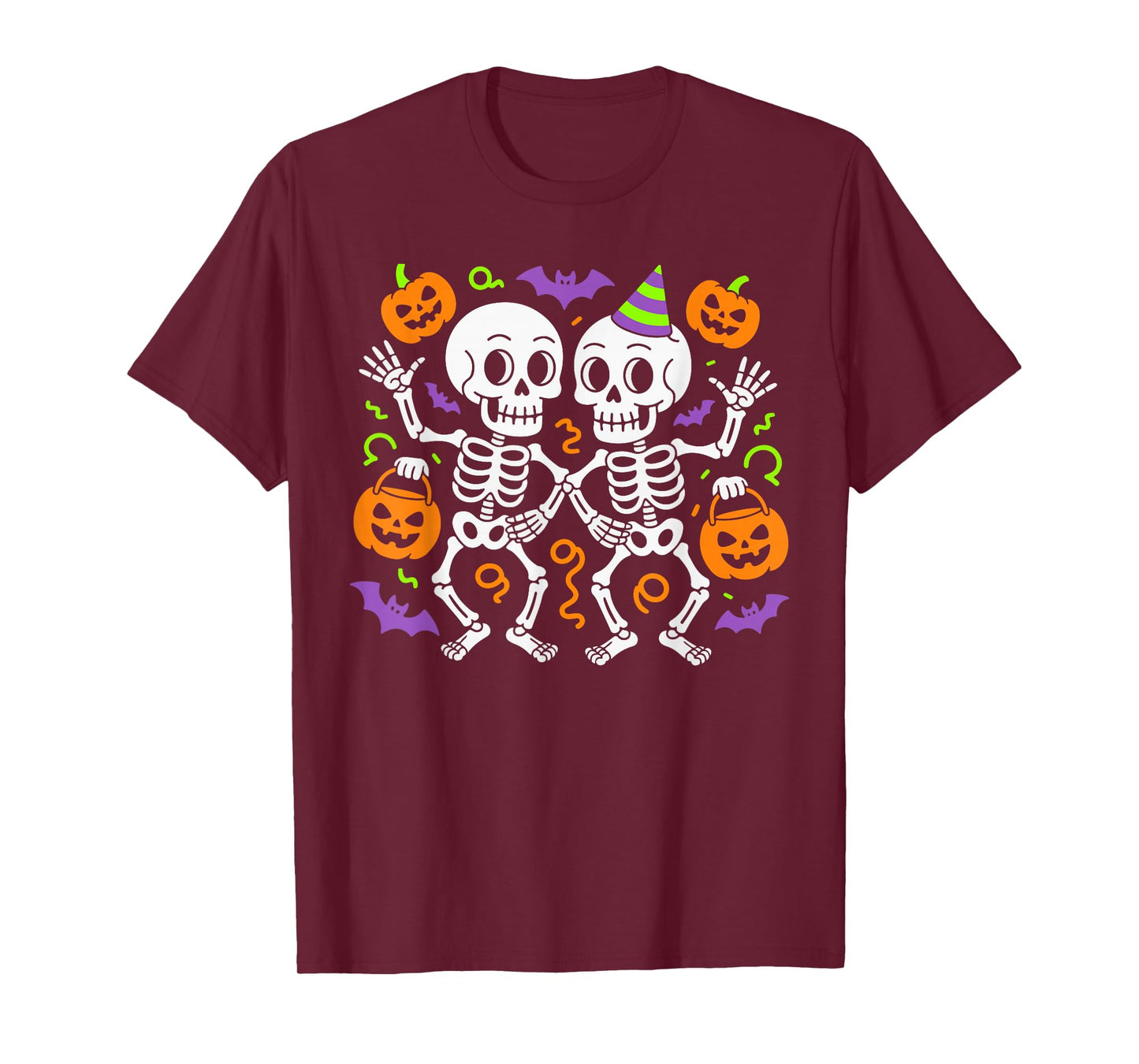 Halloween Party Skeletons Scary Fun Graphic for Men Women T-Shirt