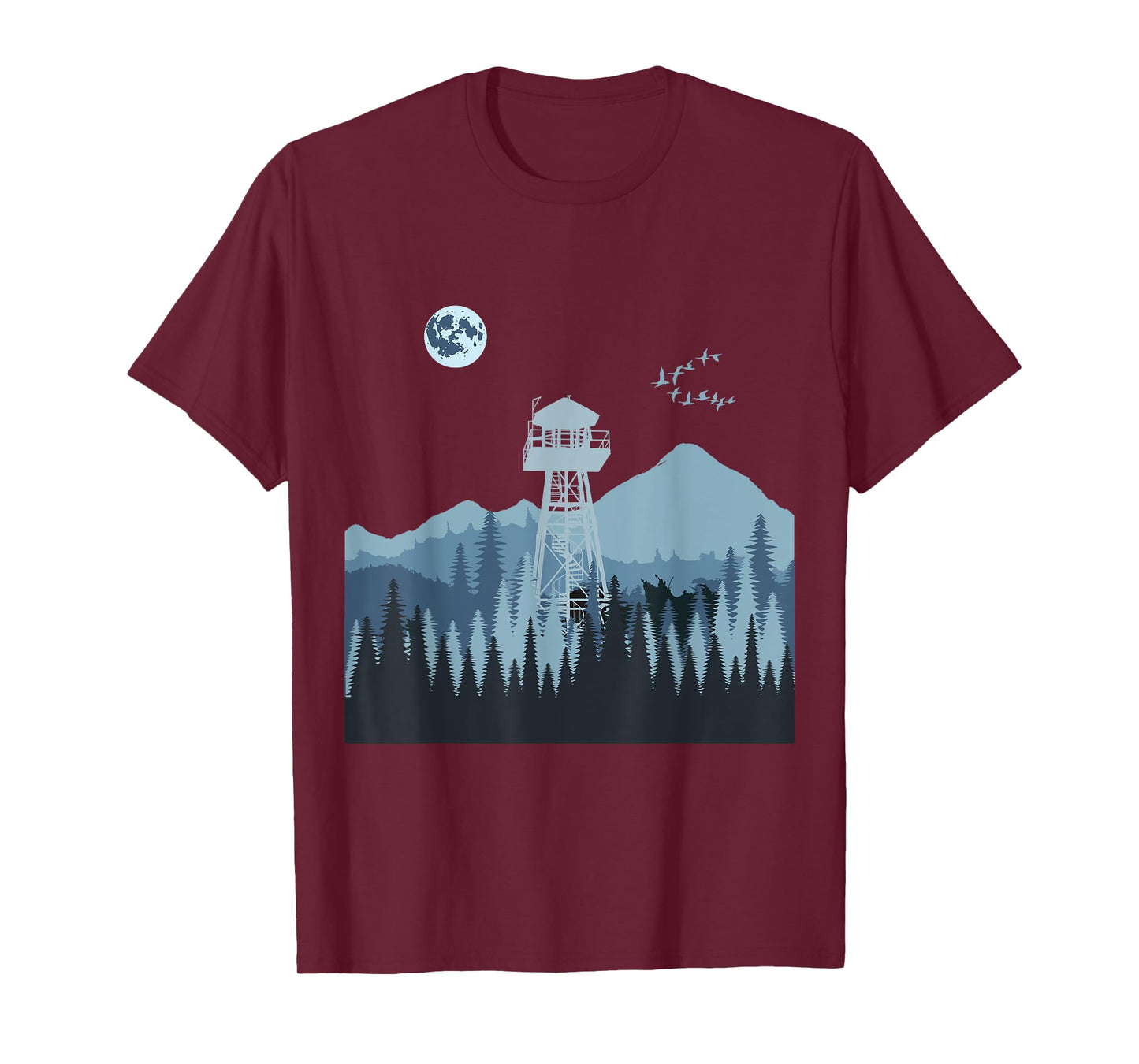 Mountain Forest Fire Lookout Tower T-Shirt