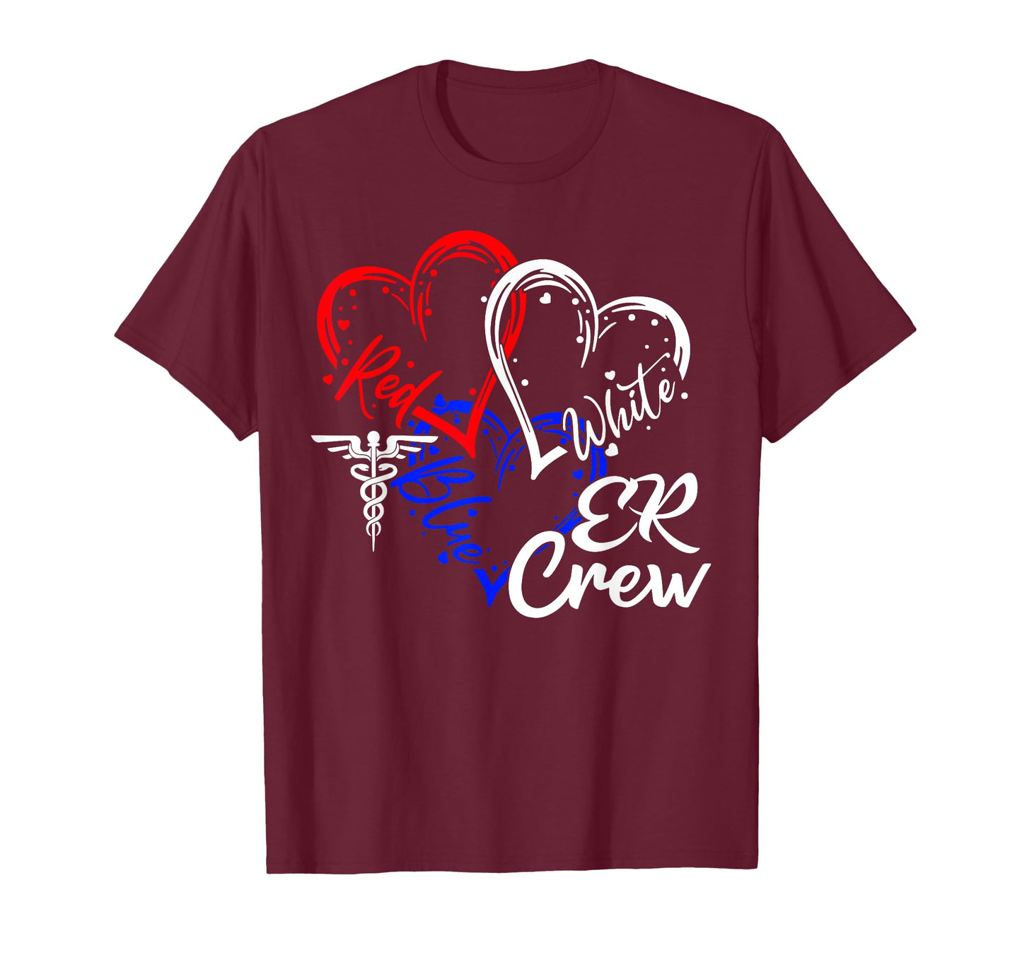 Red White Blue ER Crew Heart 4th Of July Emergency Room T-Shirt