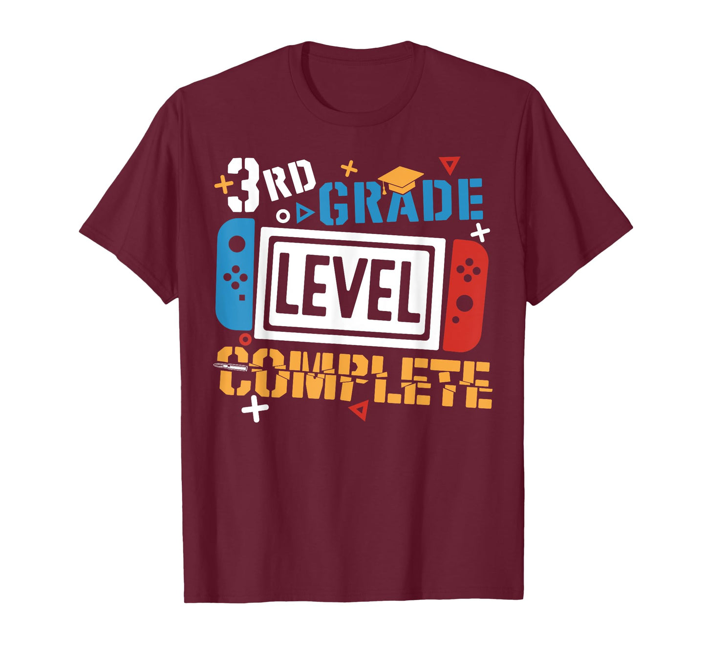 3rd Grade Level Complete Last Day Of School Gamer Boys Kids T-Shirt