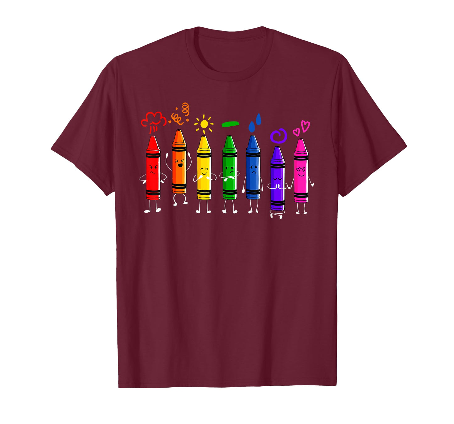 Crayons Teacher Student First Day Of School Back To School T-Shirt