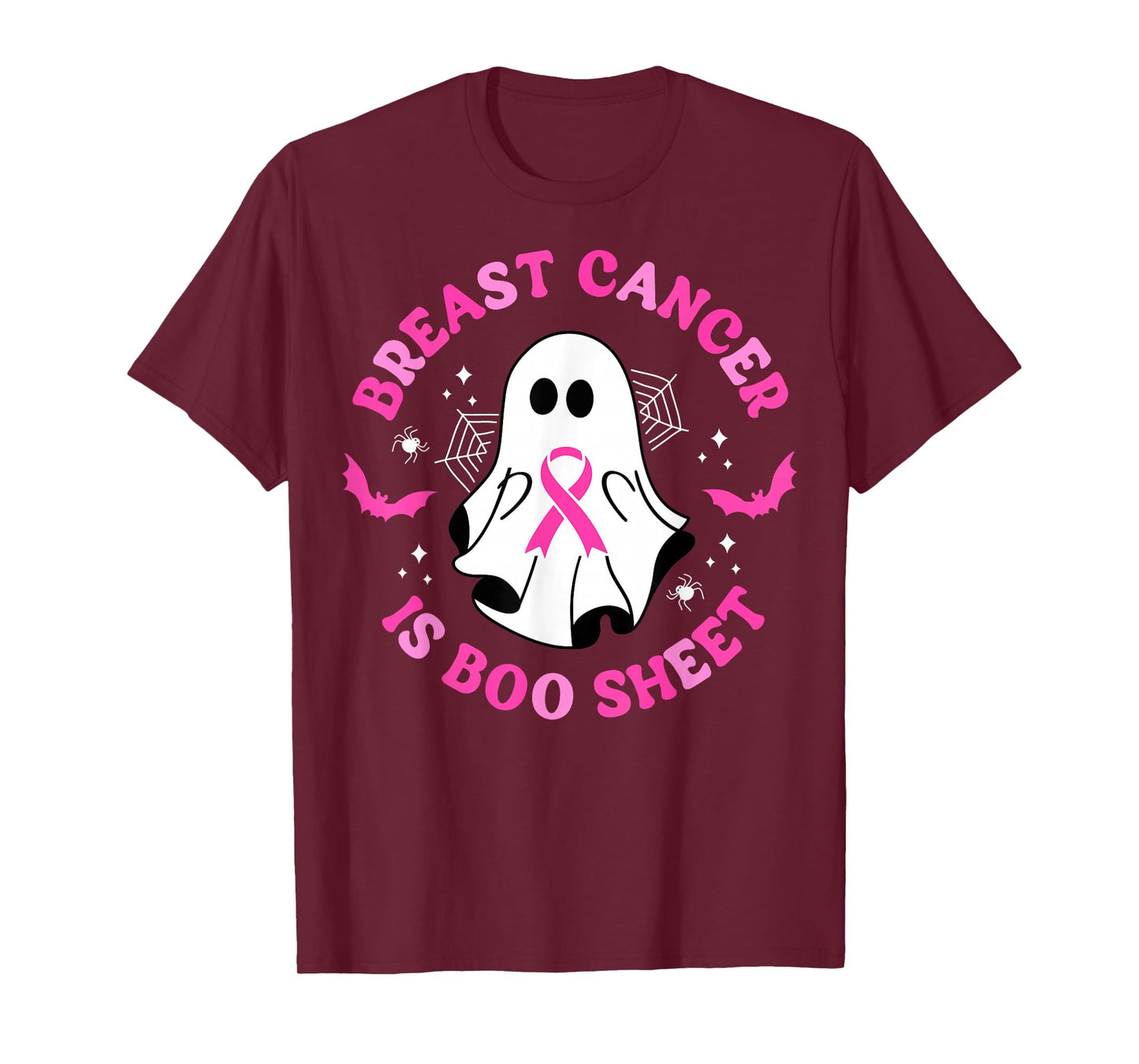 Breast Cancer Is Boo Sheet Awareness Halloween Pink Ghost T-Shirt