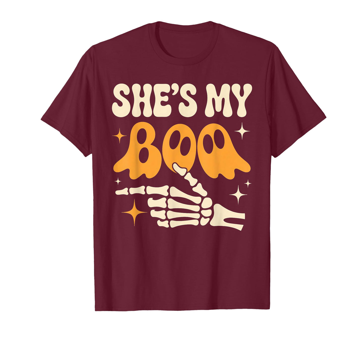 Funny She's My Boo Skeleton Matching Couple Halloween T-Shirt