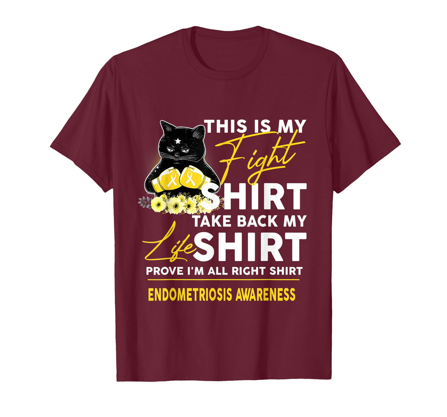 We Wear Endometriosis Awareness Funny Cat T-Shirt