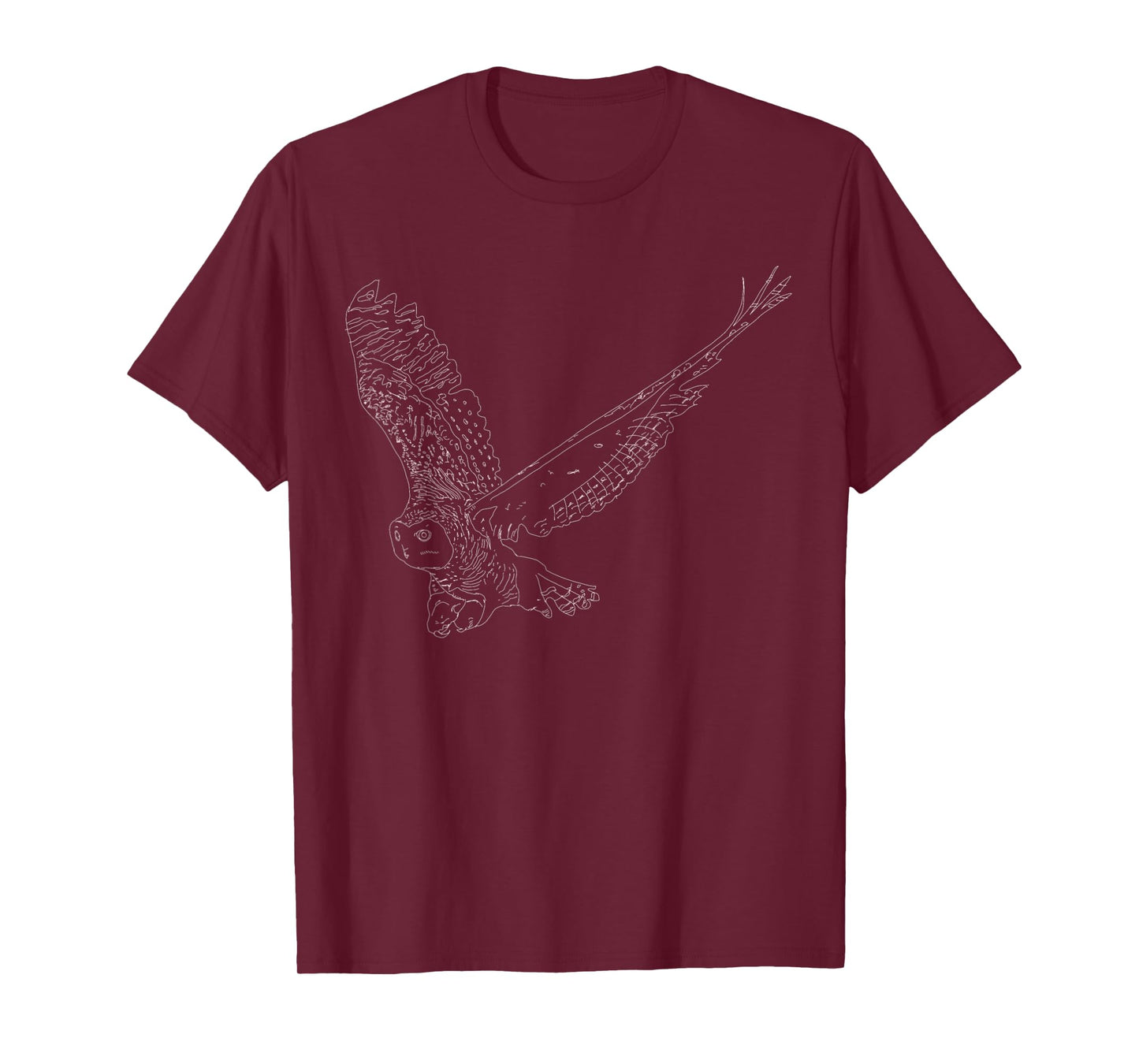 Snowy Owl Line Drawing Illustration Aesthetic Arctic Bird T-Shirt