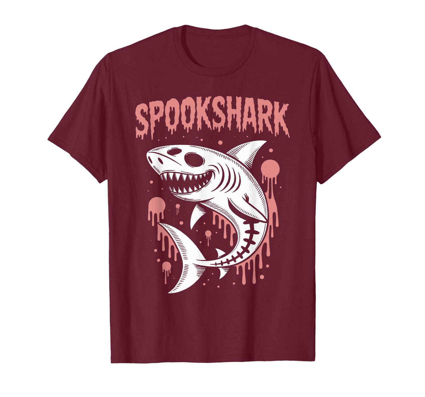 Spooky Shark Skeleton Halloween T-Shirt