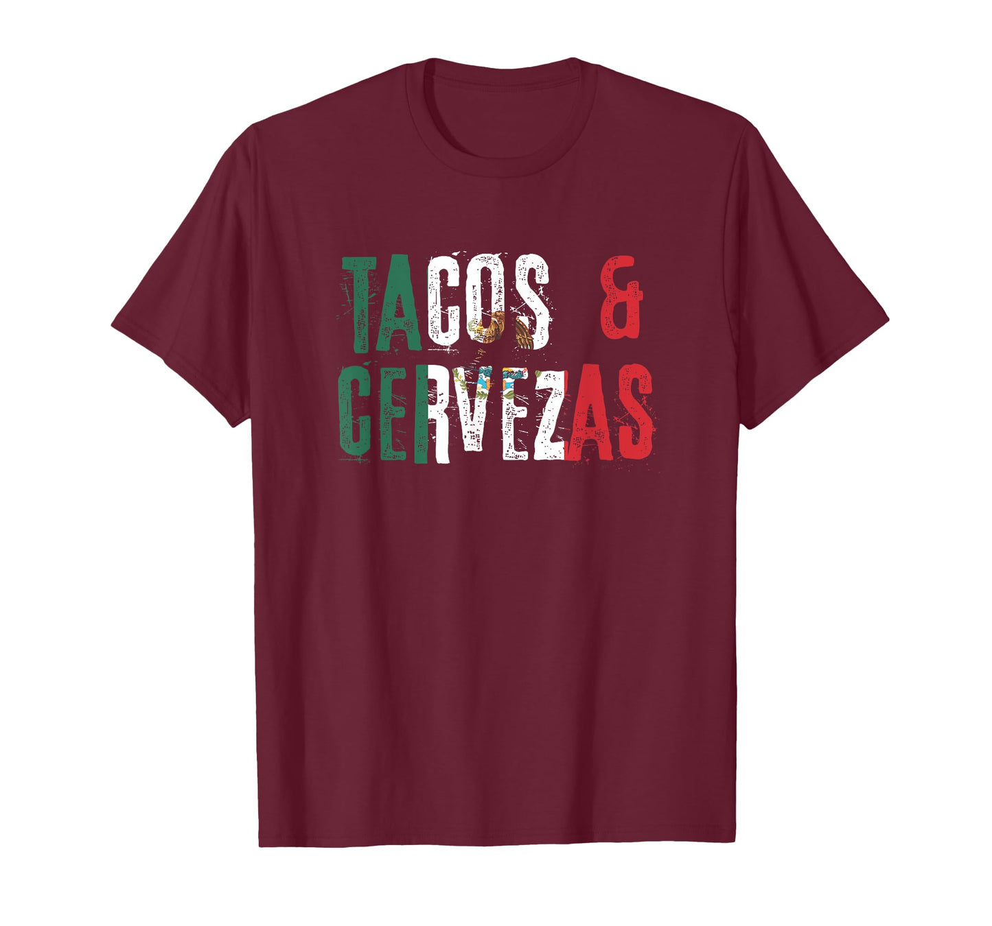 Tacos and Cervezas Mexican Mexico Flag T-Shirt