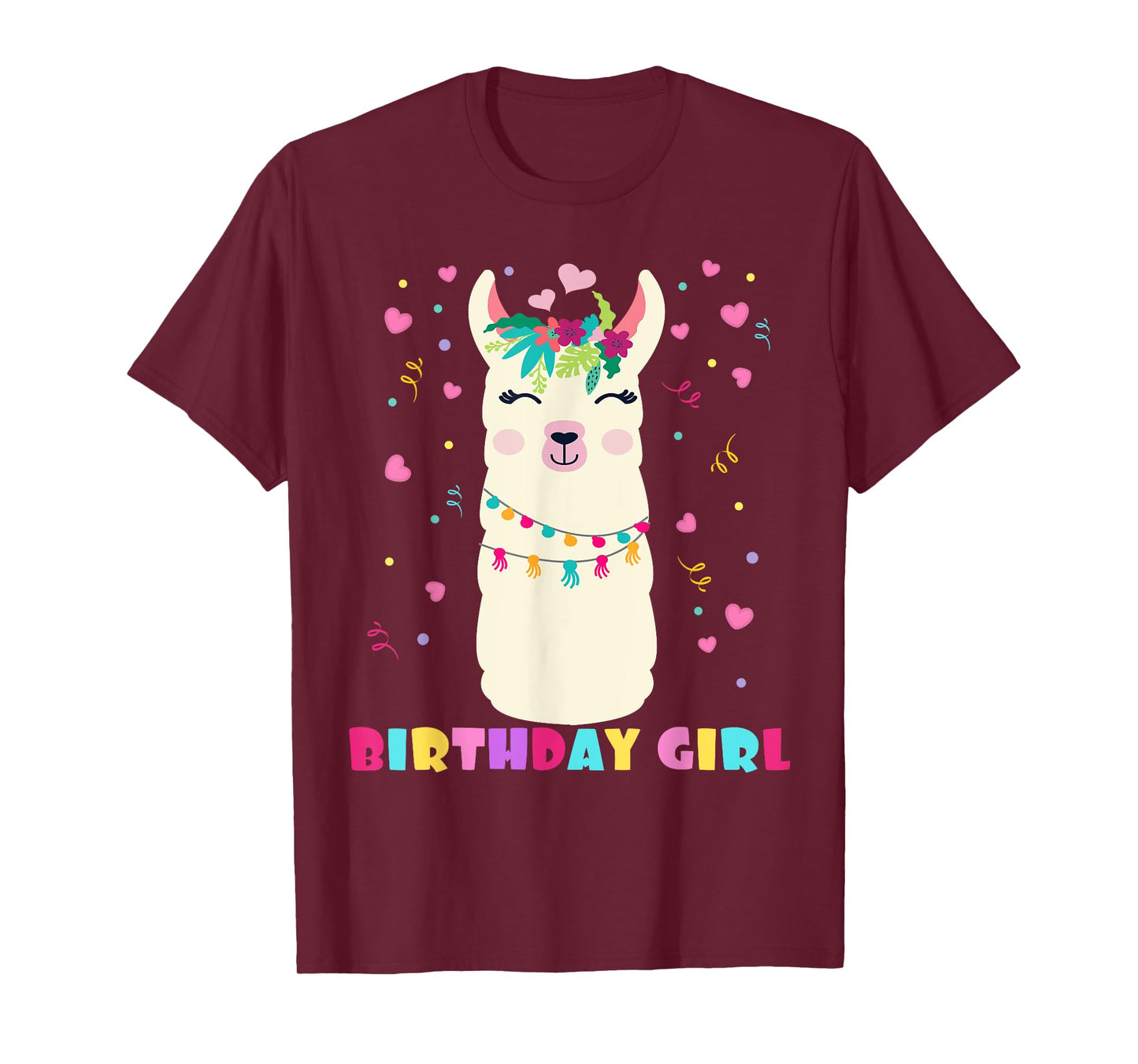 Birthday Girl Cute Llama Alpaca Kids Llamazing T-Shirt