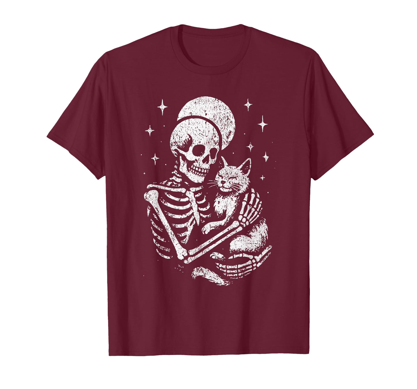 Skeleton Cat Skull Kitty Goth Halloween Skeleton Hugging Cat T-Shirt
