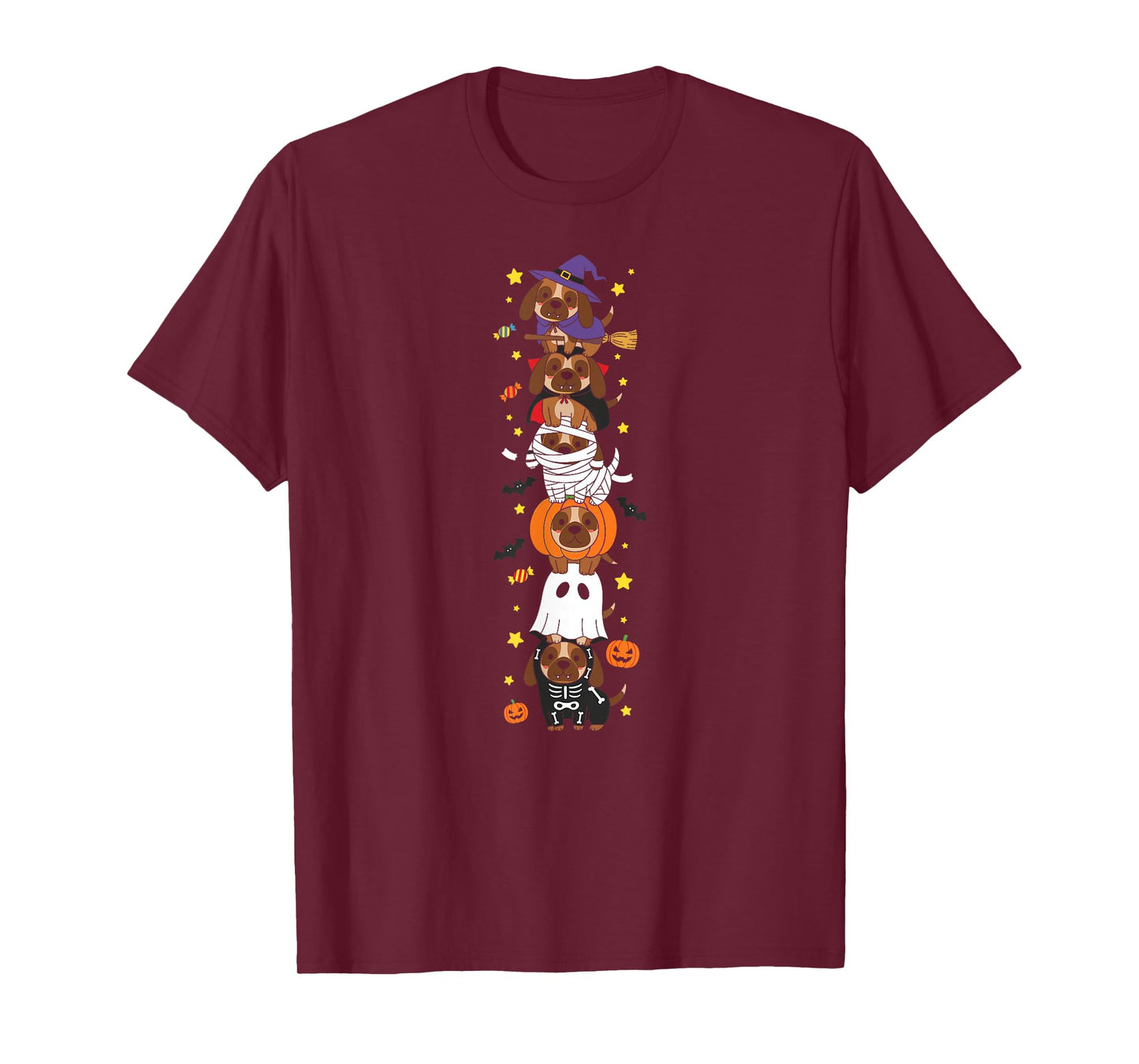 Bloodhound Witch Vampire Ghost Halloween Kids Mens Womens T-Shirt
