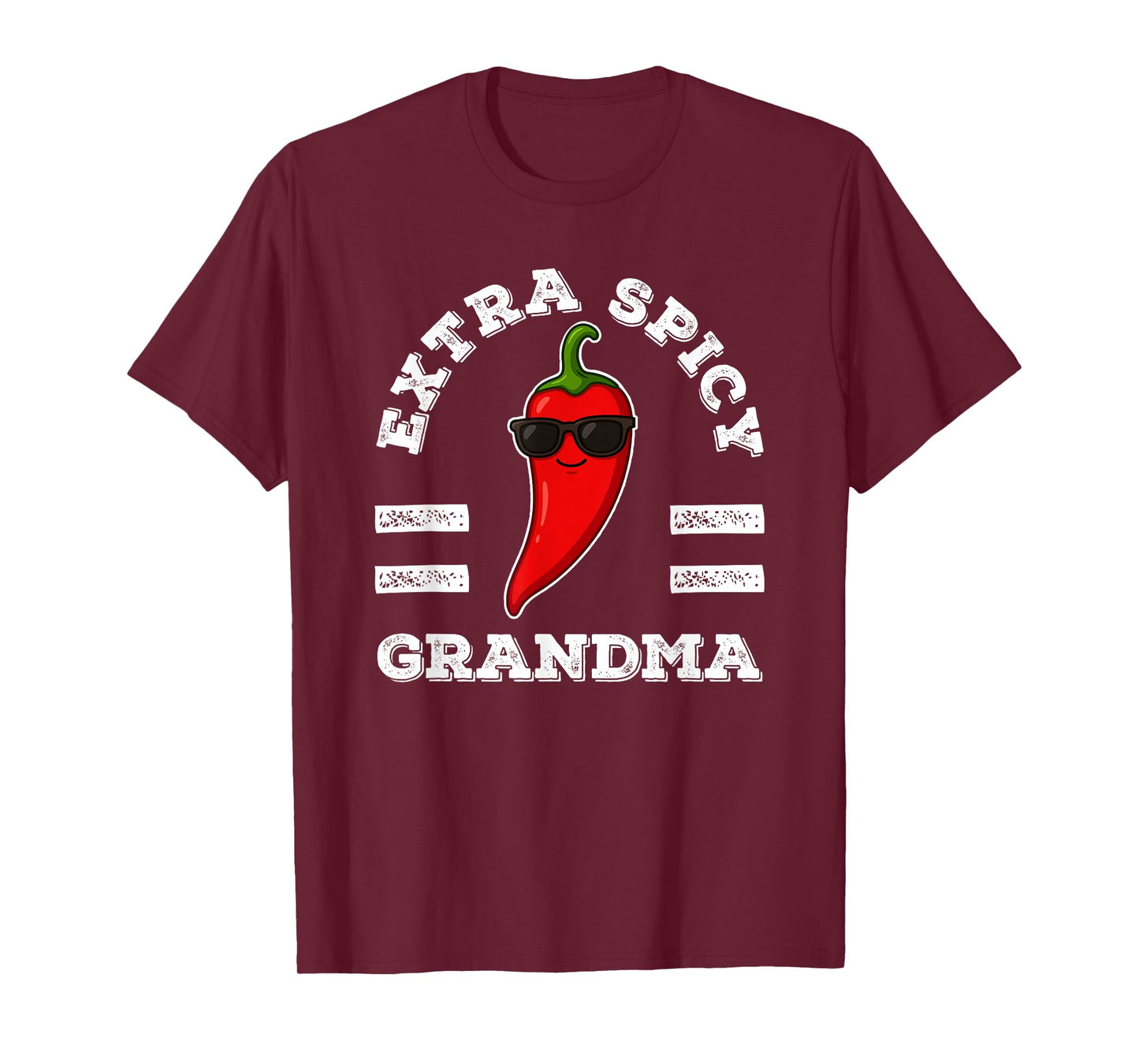 Extra Spicy Grandma Womens Foodie Humor Hot Chili Pepper Pun T-Shirt