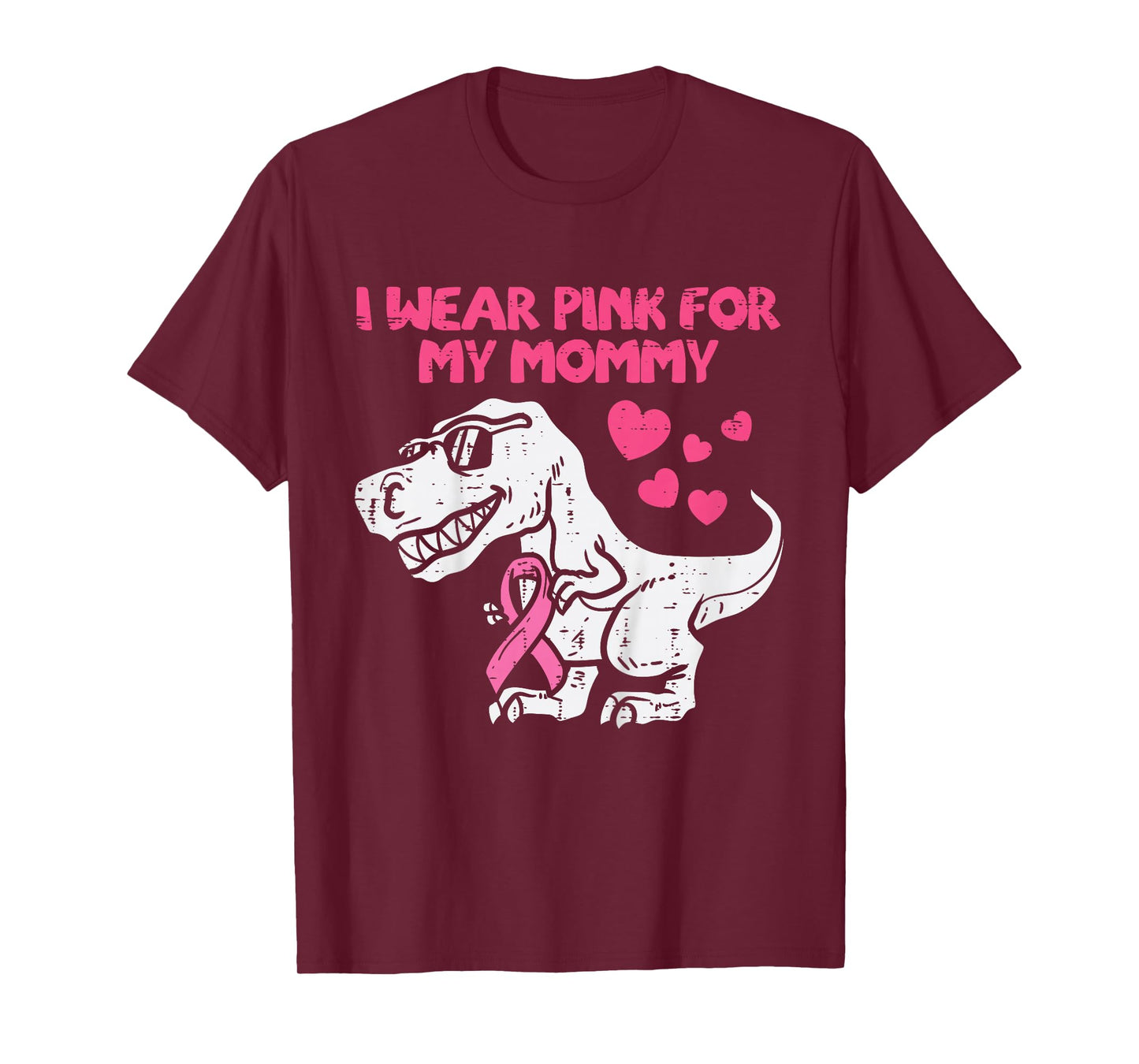 Wear Pink For Mommy Trex Toddler Boy Breast Cancer Awareness T-Shirt